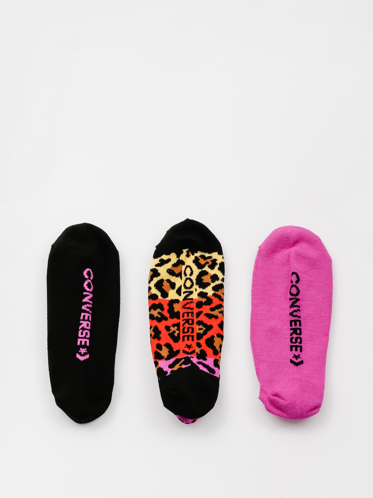 Skarpetki Converse 3Pk Ombre Colorblock Archive Leopard MFC Ox (black multi/hyper magenta)