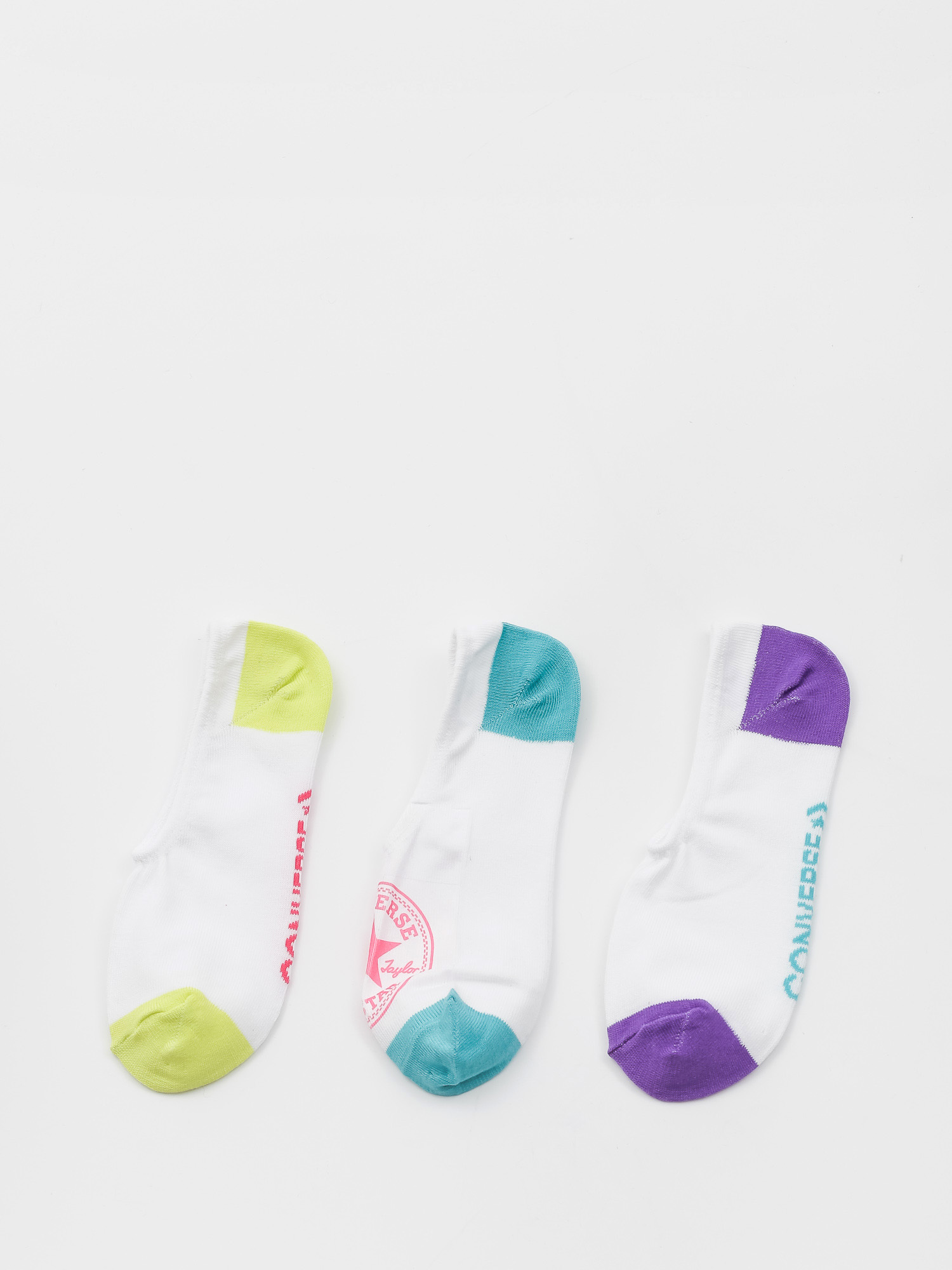 Skarpetki Converse 4Pk Mfc No Show Stamp (white/teal white/bright yellow white/purple)