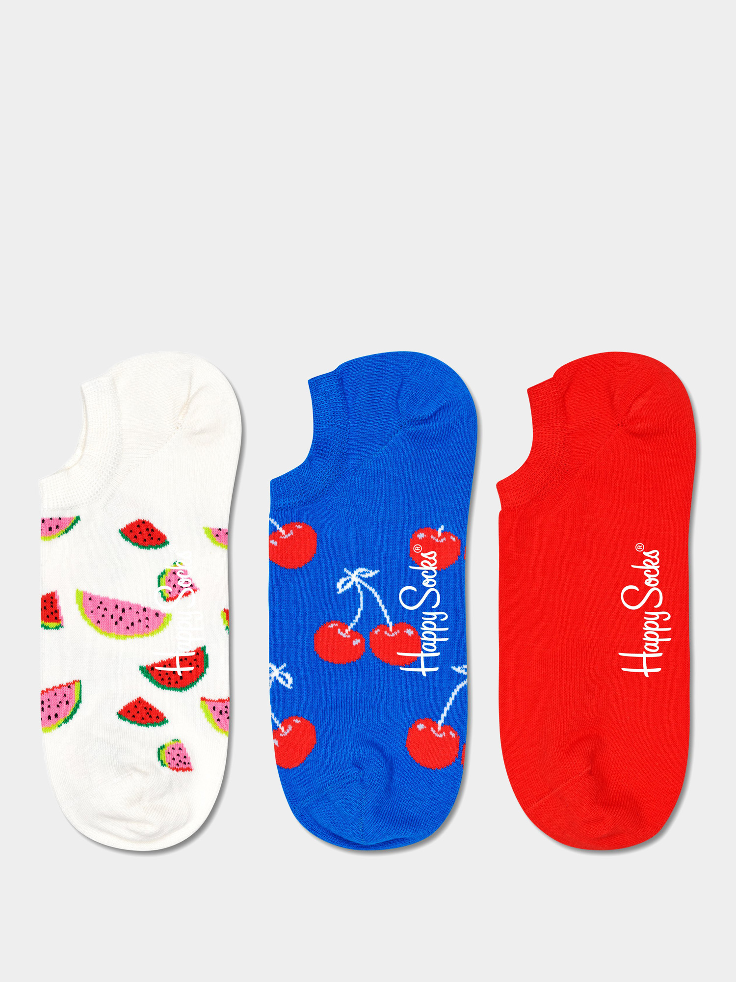 Skarpetki Happy Socks Fruit No Show 3pk (white/royal/red)