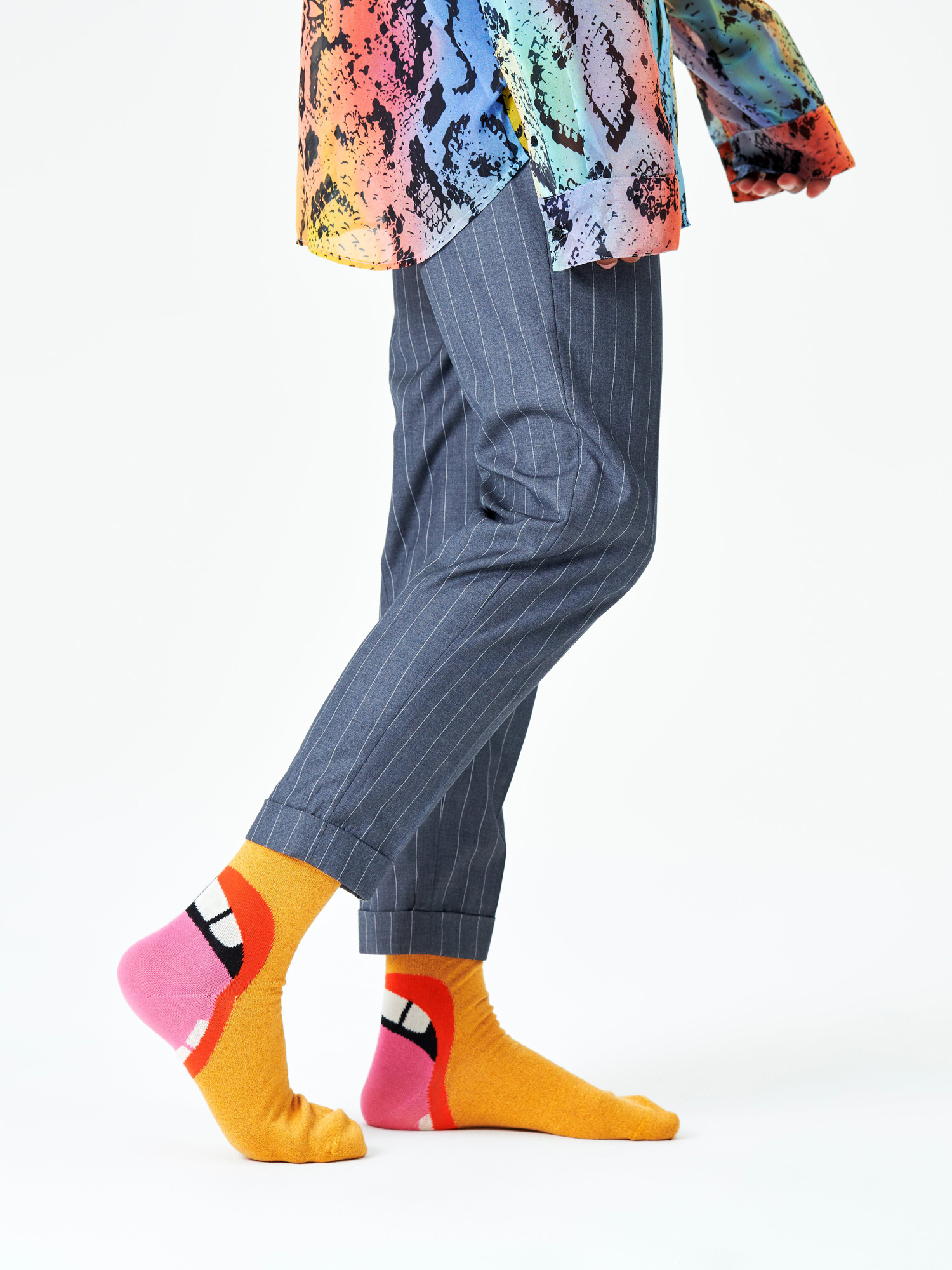 Skarpetki Happy Socks Laugh Half Crew (orange/pink)