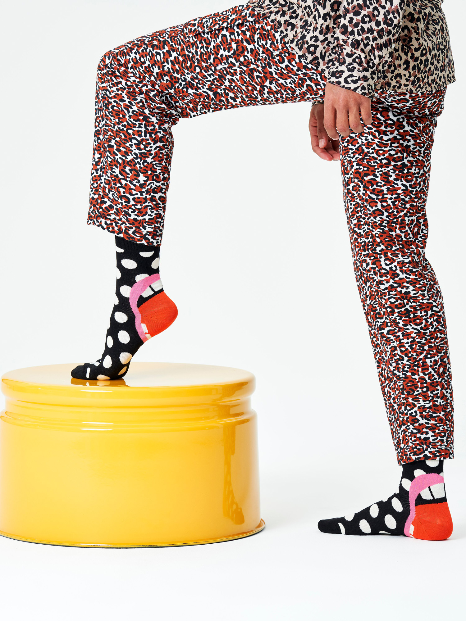 Skarpetki Happy Socks Laugh Half Crew (black/red)