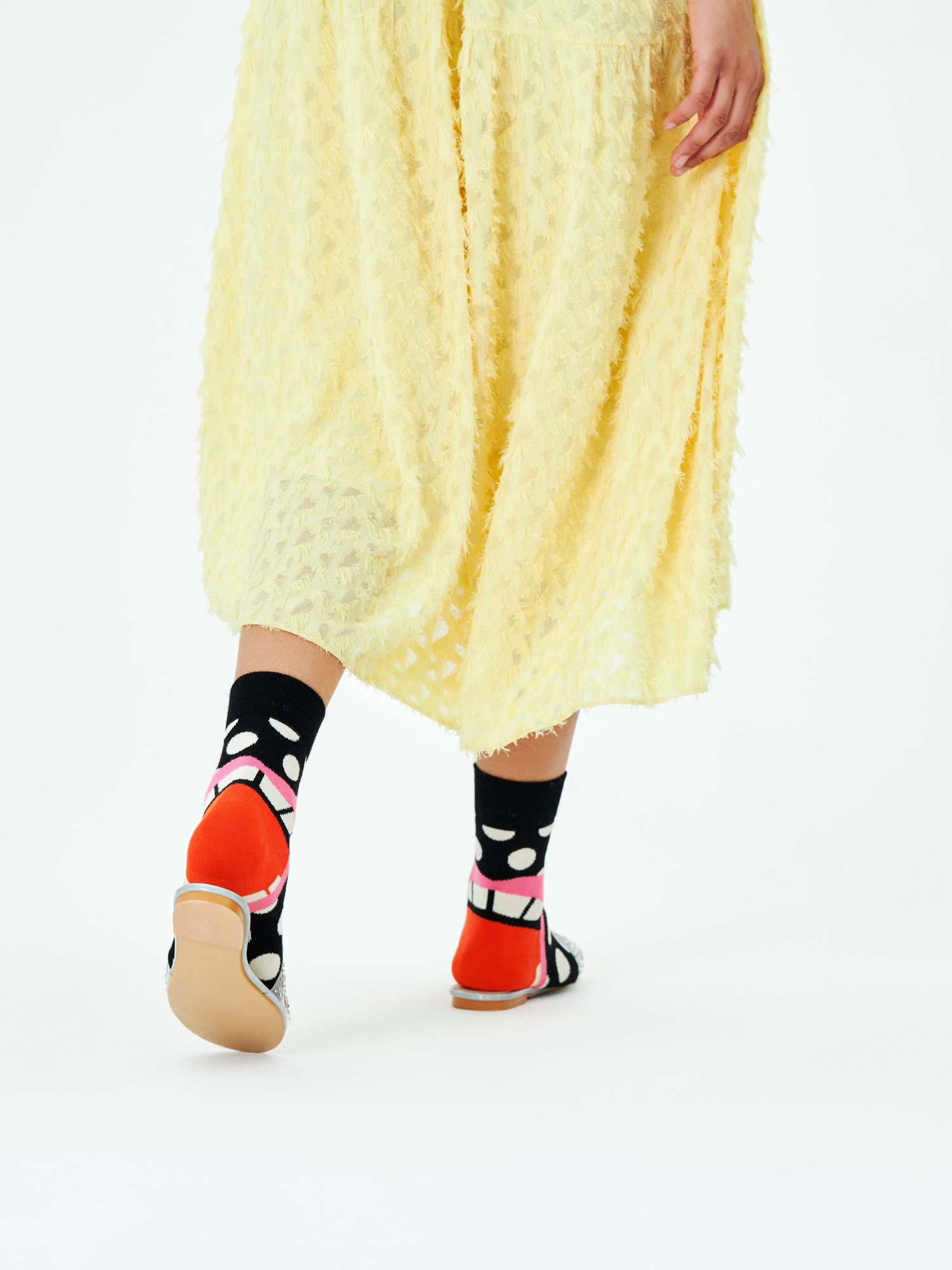 Skarpetki Happy Socks Laugh Half Crew (black/red)