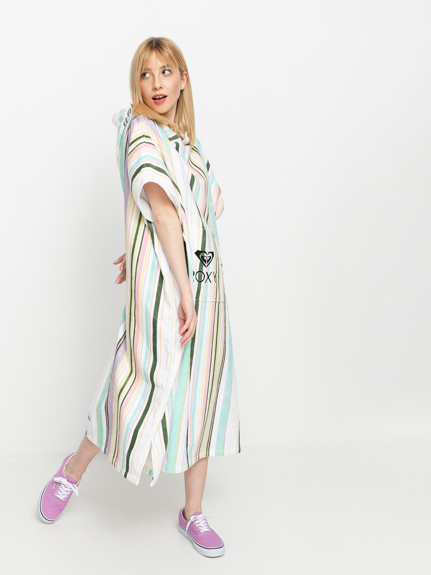 Poncho Roxy Stay Magical Printed Wmn (bright white kamuela stripe s)