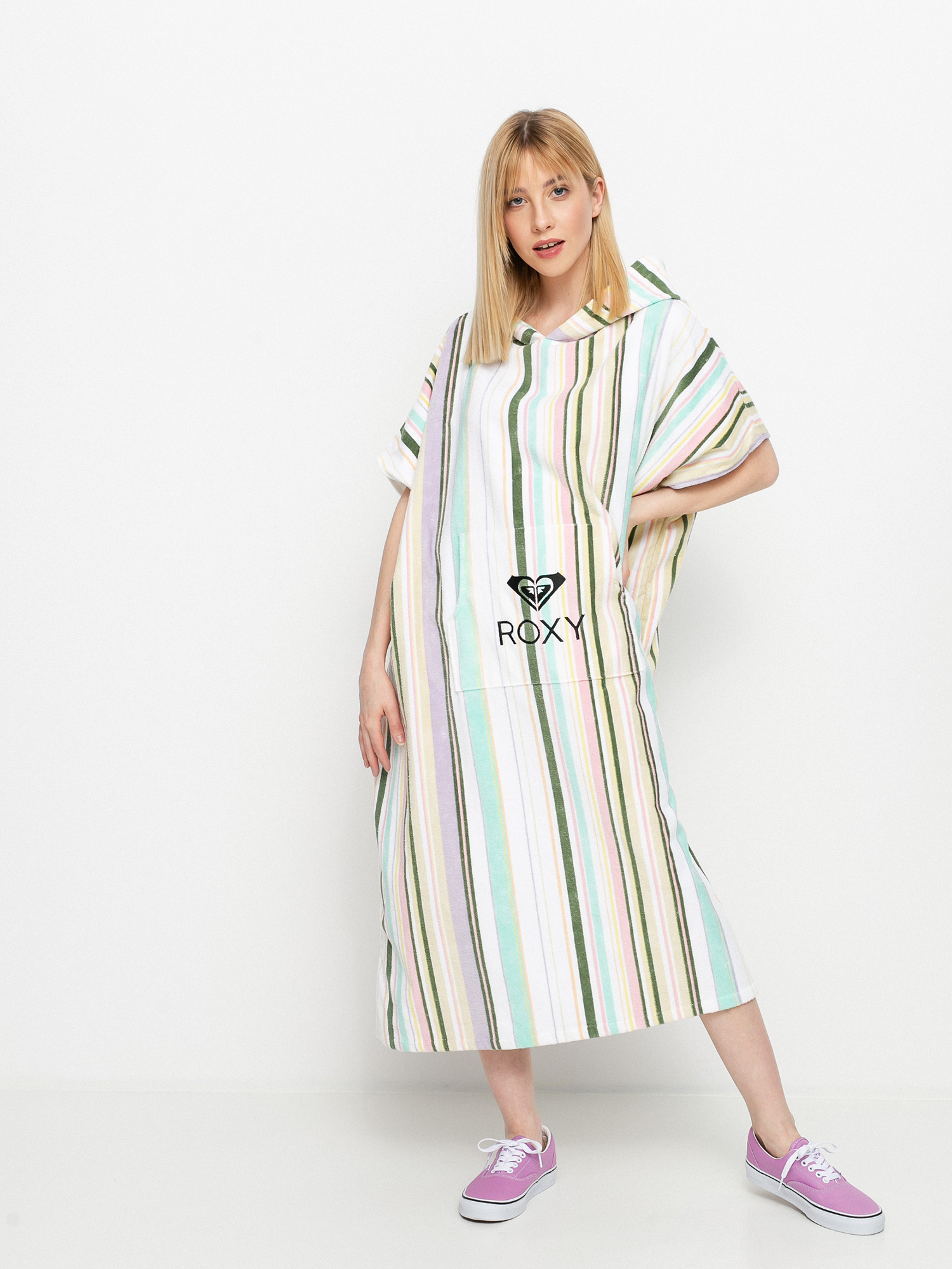 Poncho Roxy Stay Magical Printed Wmn (bright white kamuela stripe s)