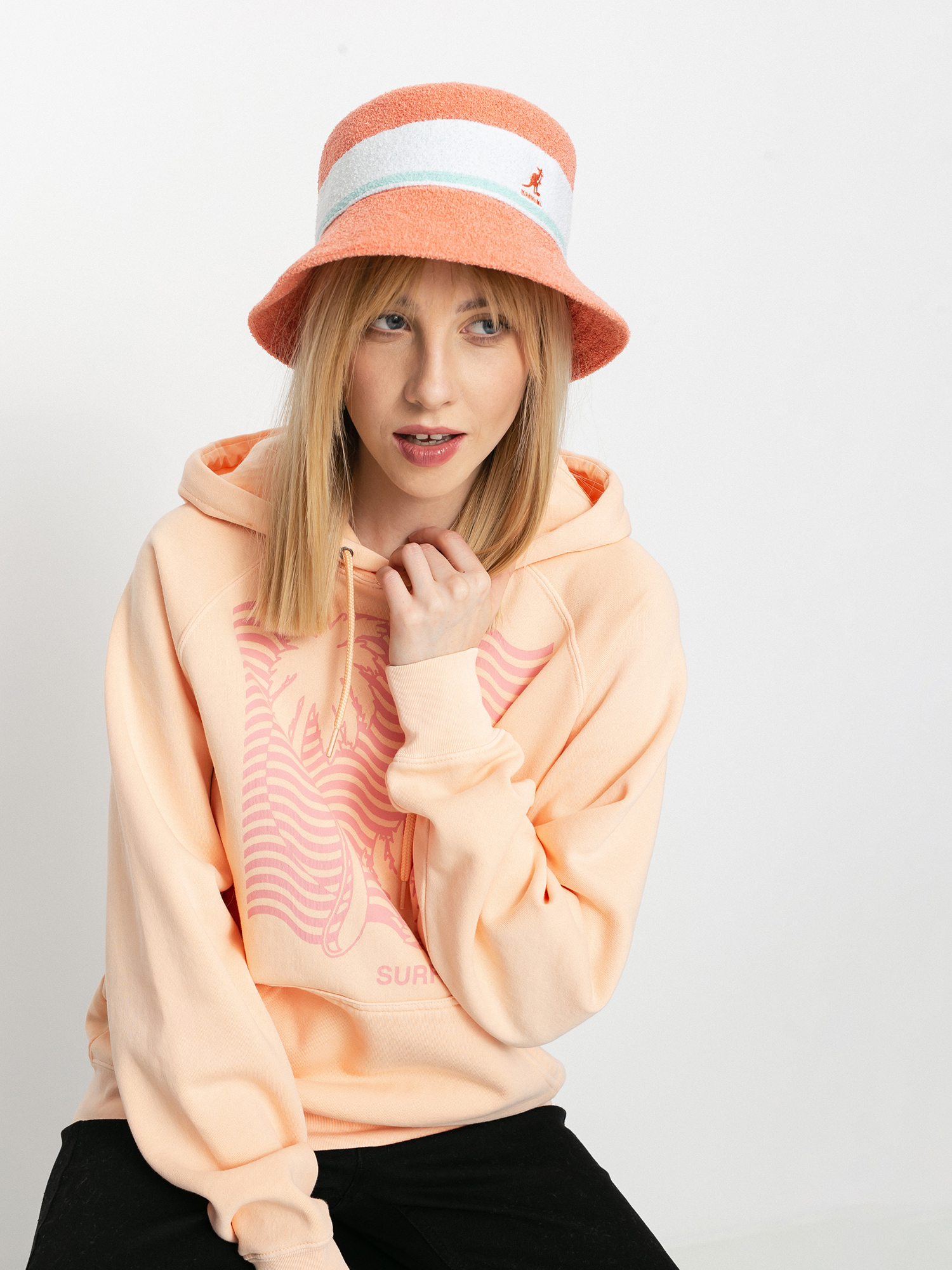 Bluza z kapturem Billabong Catching Waves HD Wmn (tropcl peach)