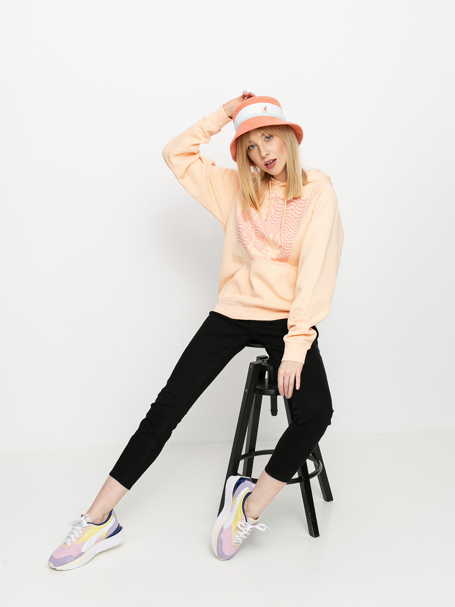 Bluza z kapturem Billabong Catching Waves HD Wmn (tropcl peach)