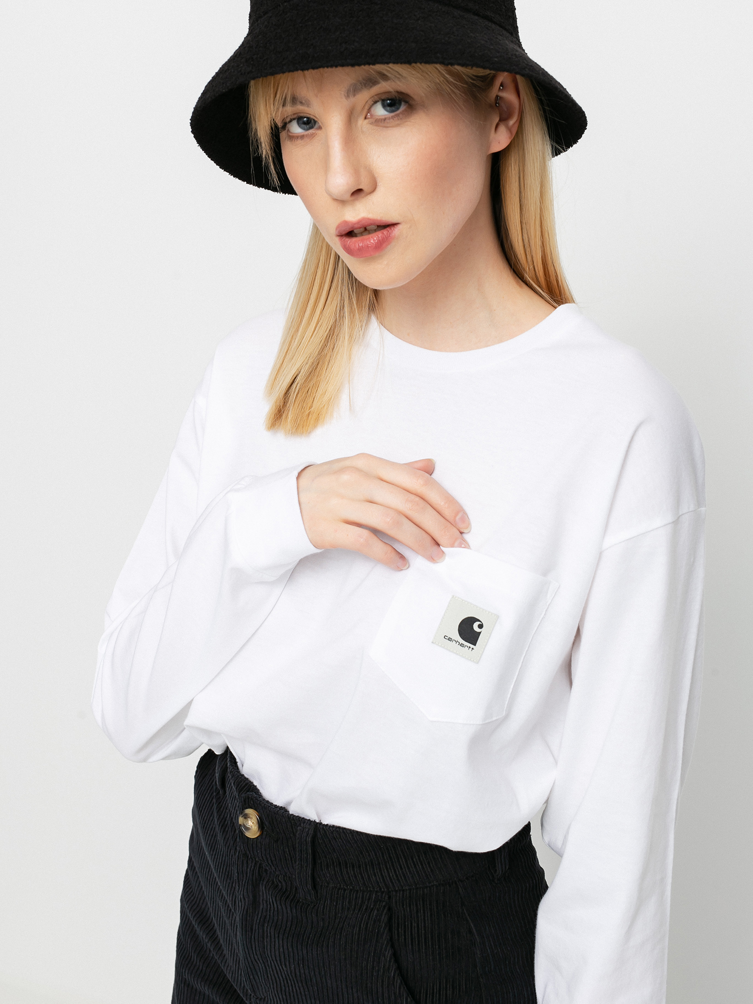 Longsleeve Carhartt WIP Pocket Wmn (white)