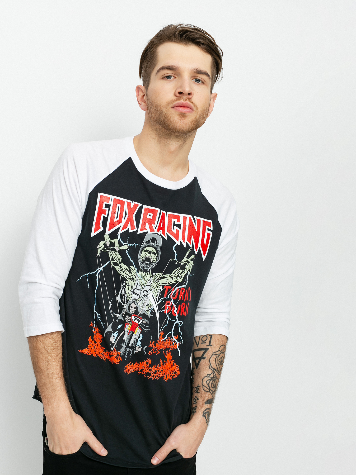 Longsleeve Fox Backstage Raglan (blk/wht)