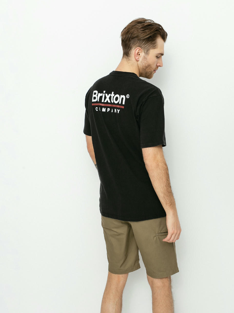 T-shirt Brixton Palmer Line Stt (worn wash black)