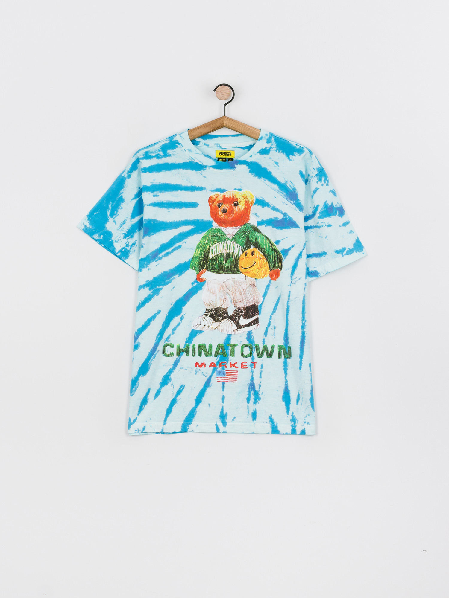 T-shirt Chinatown Market Smiley Sketch Basketball Bear (tie dye)