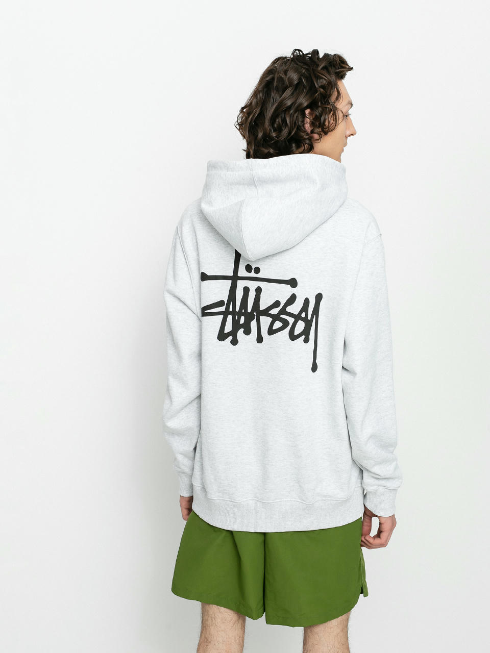 Bluza z kapturem Stussy Basic Stussy HD (ash heather)