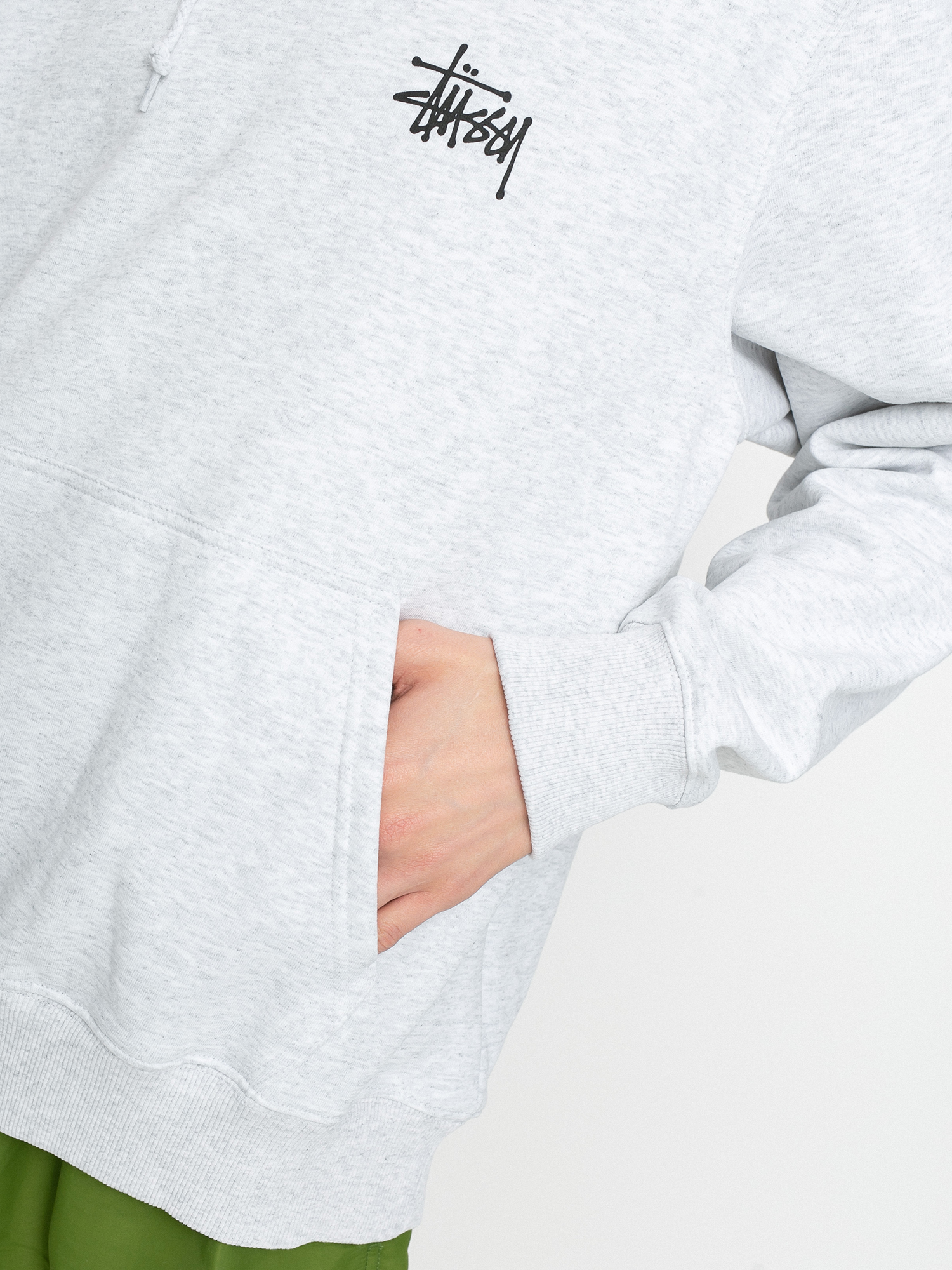 Bluza z kapturem Stussy Basic Stussy HD (ash heather)