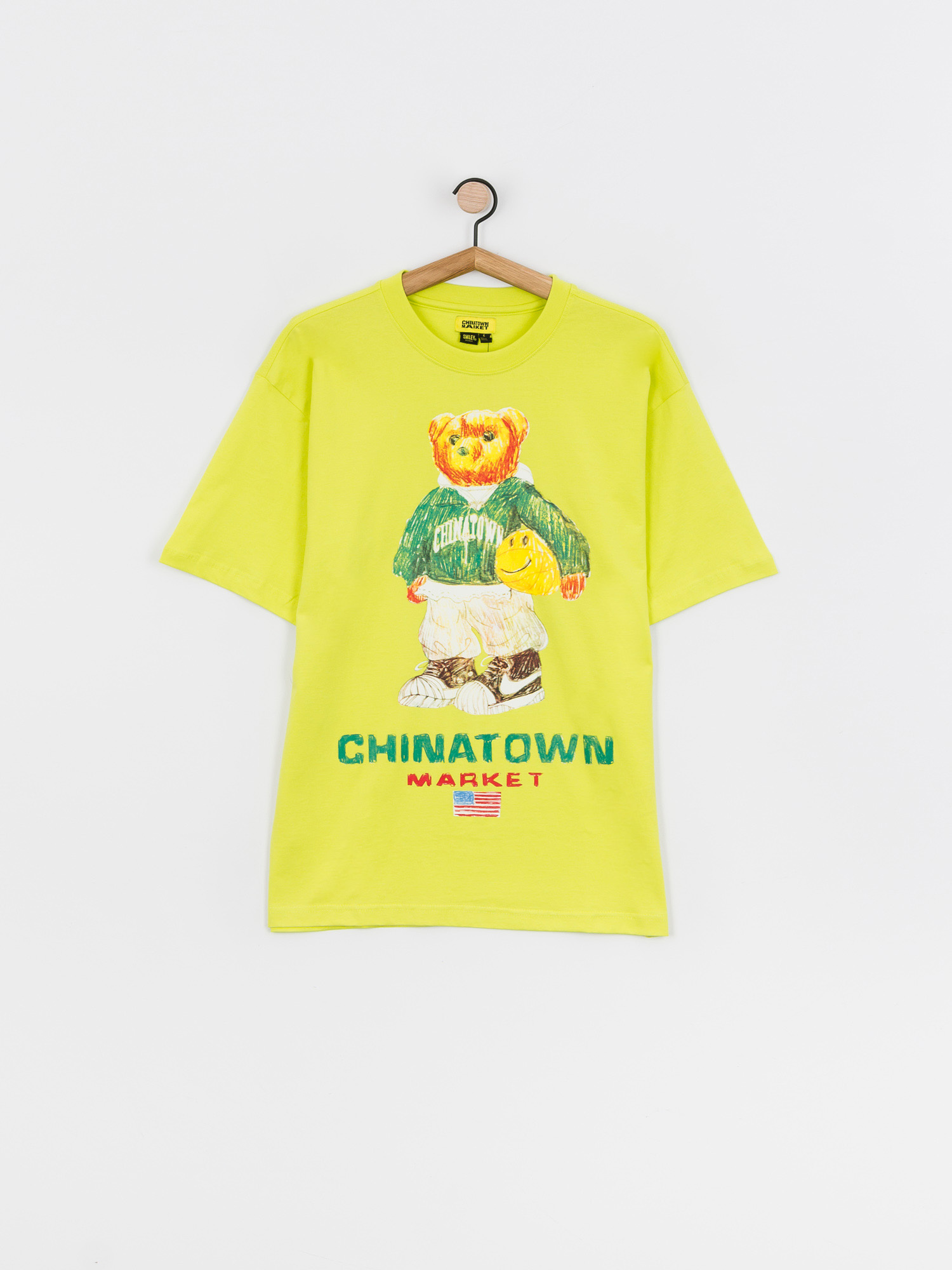 T-shirt Chinatown Market Smiley Sketch Basketball Bear (yellow)