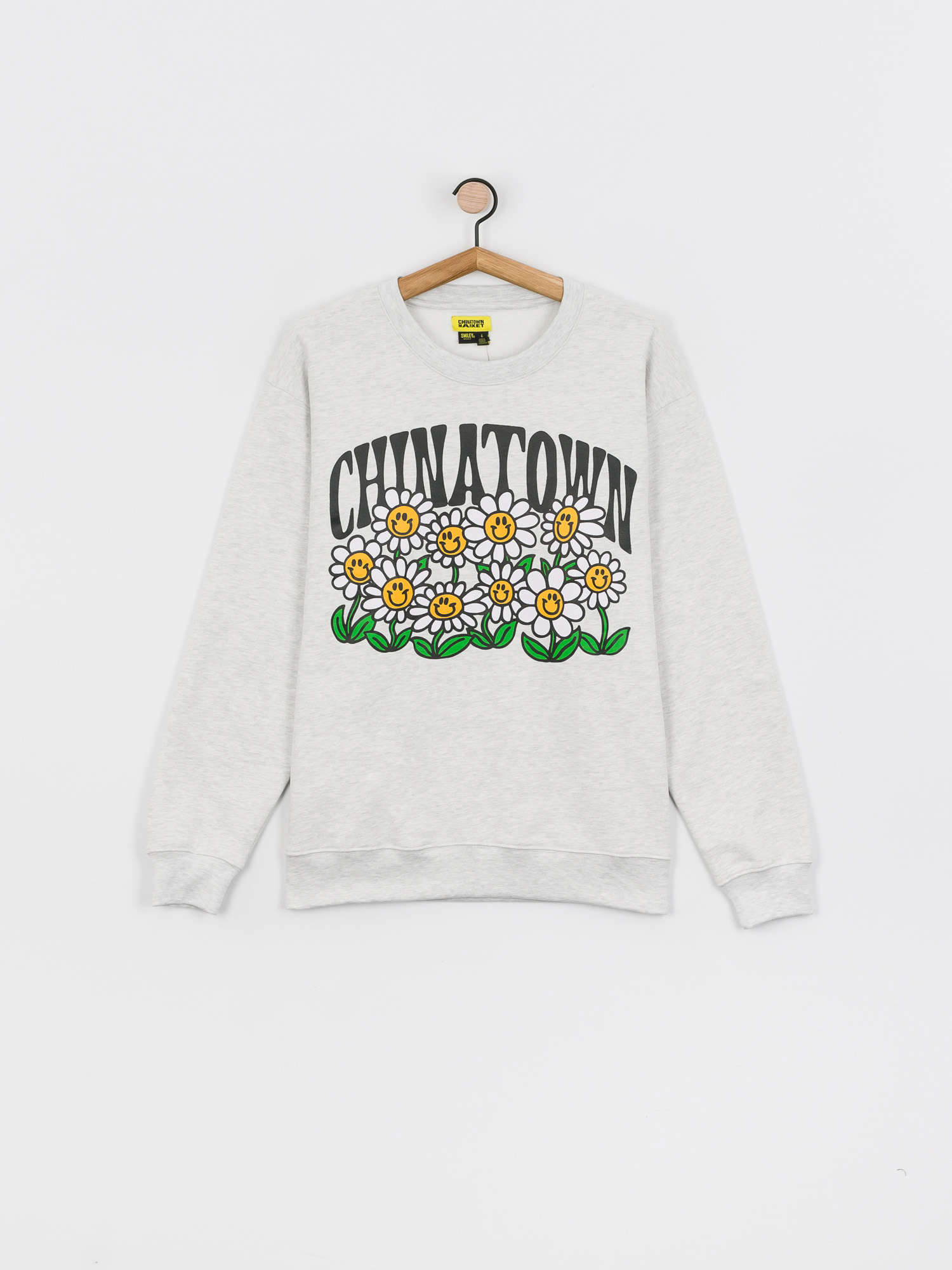 Bluza Chinatown Market Smiley Flower Power (ash gray)