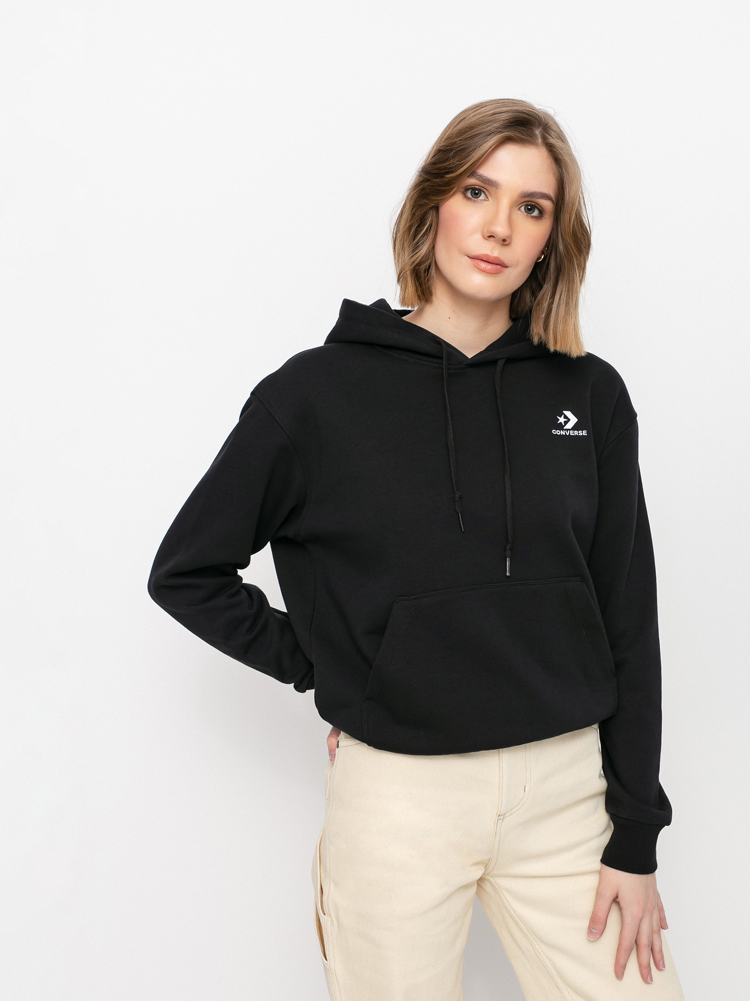 Bluza z kapturem Converse Emb Star Chevron HD Wmn (black)