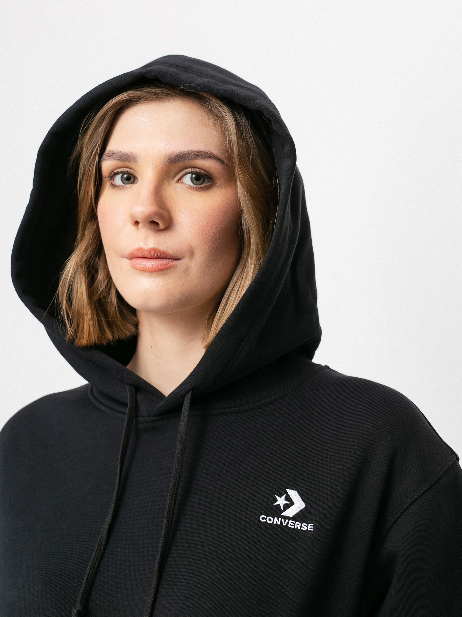 Bluza z kapturem Converse Emb Star Chevron HD Wmn (black)