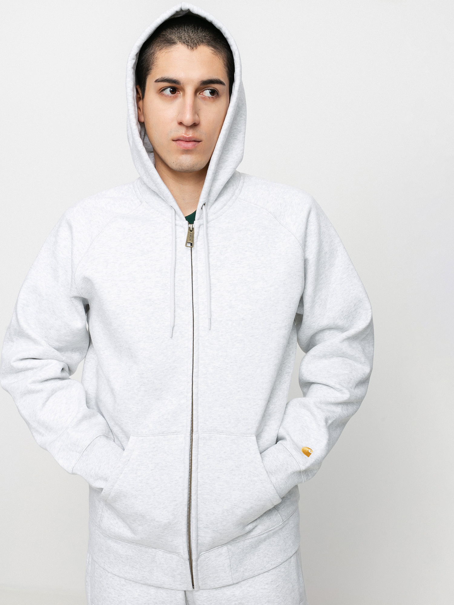 Bluza z kapturem Carhartt WIP Chase ZHD (ash heather/gold)