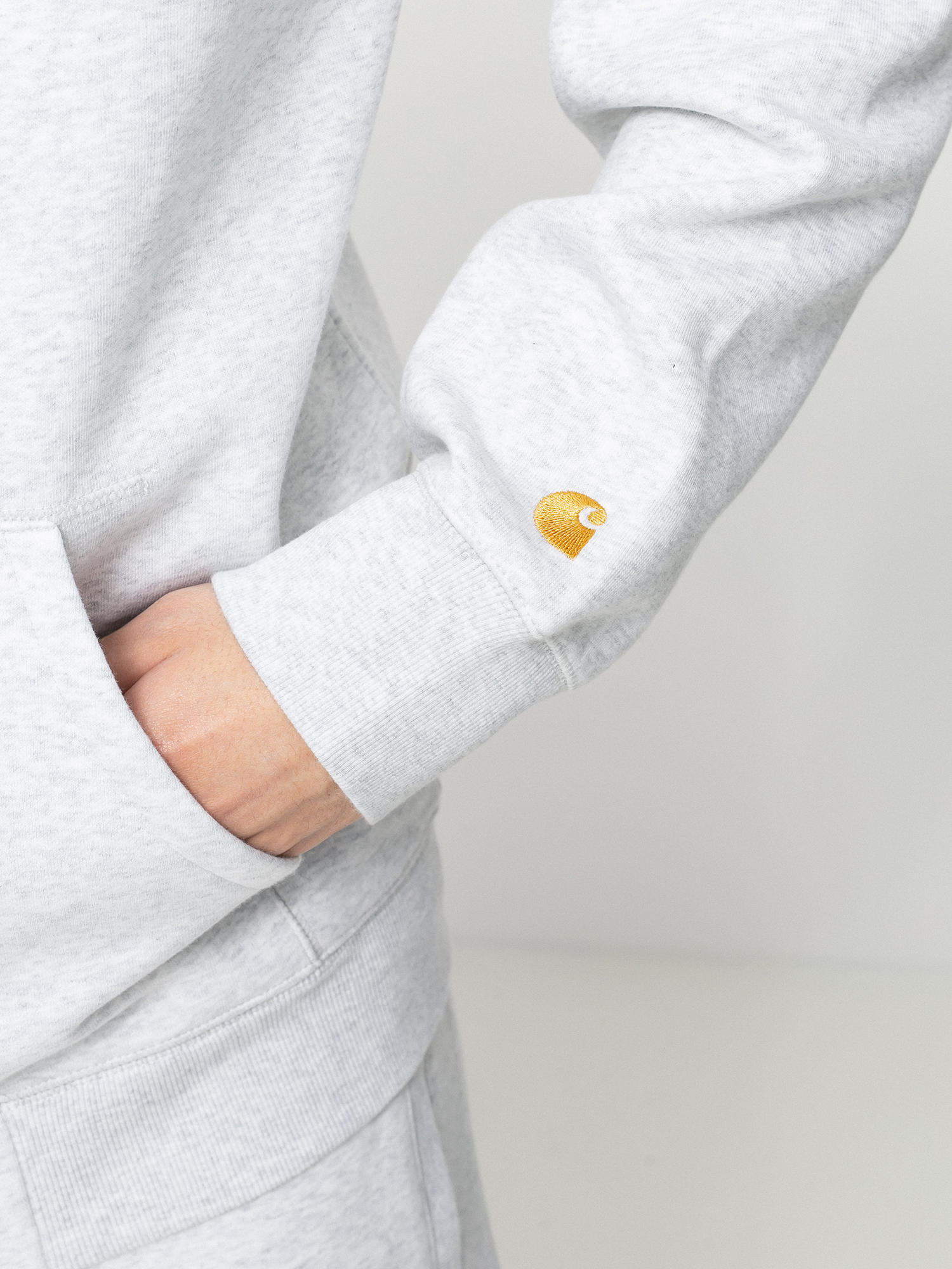 Bluza z kapturem Carhartt WIP Chase ZHD (ash heather/gold)