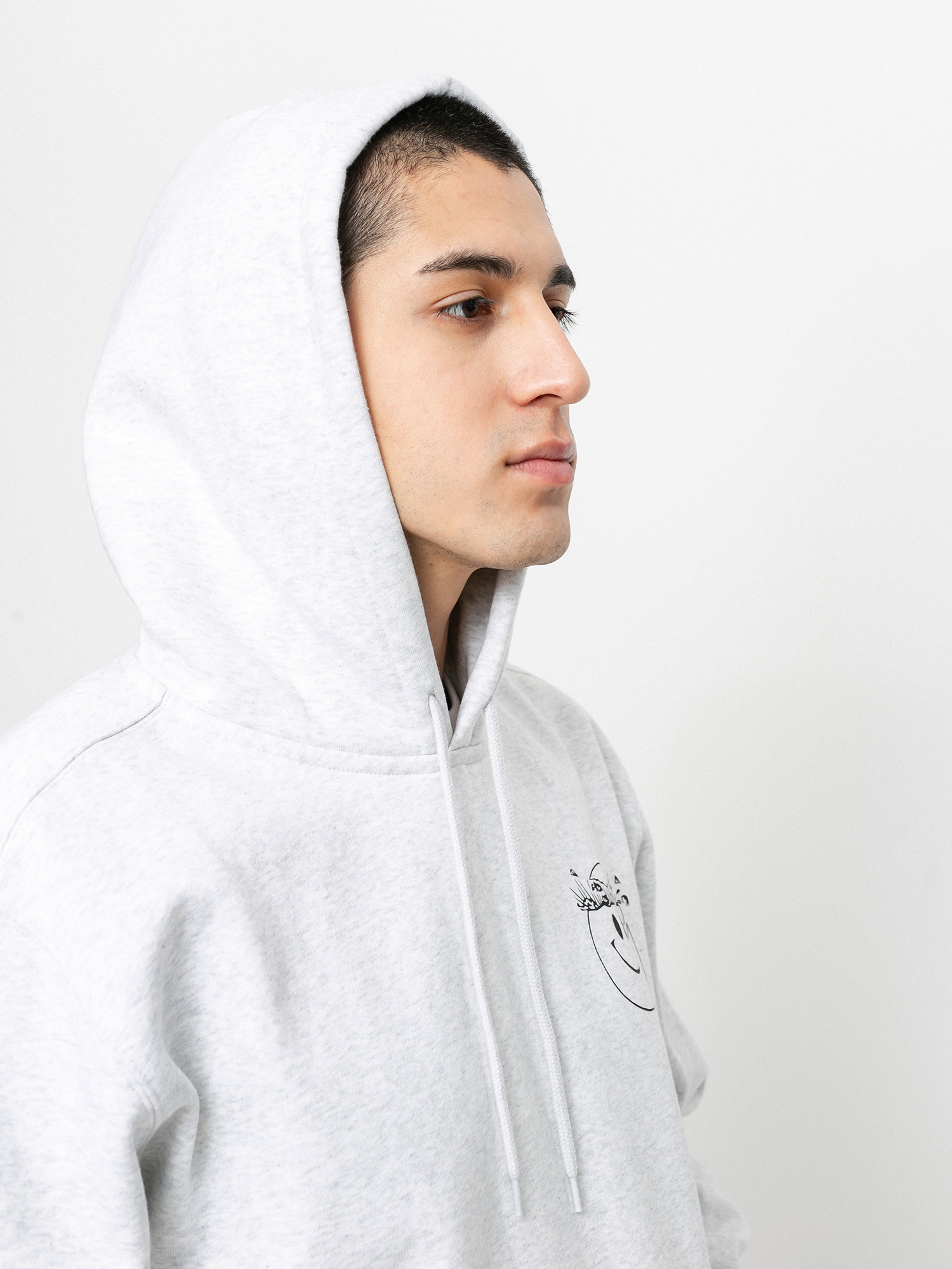 Bluza z kapturem Carhartt WIP Smiley HD (ash heather/black)