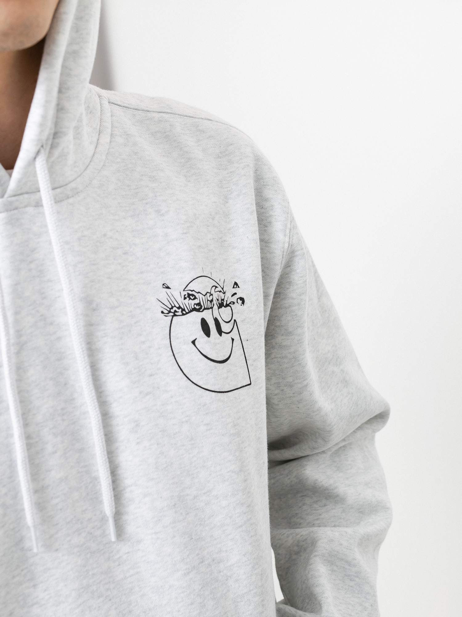Bluza z kapturem Carhartt WIP Smiley HD (ash heather/black)