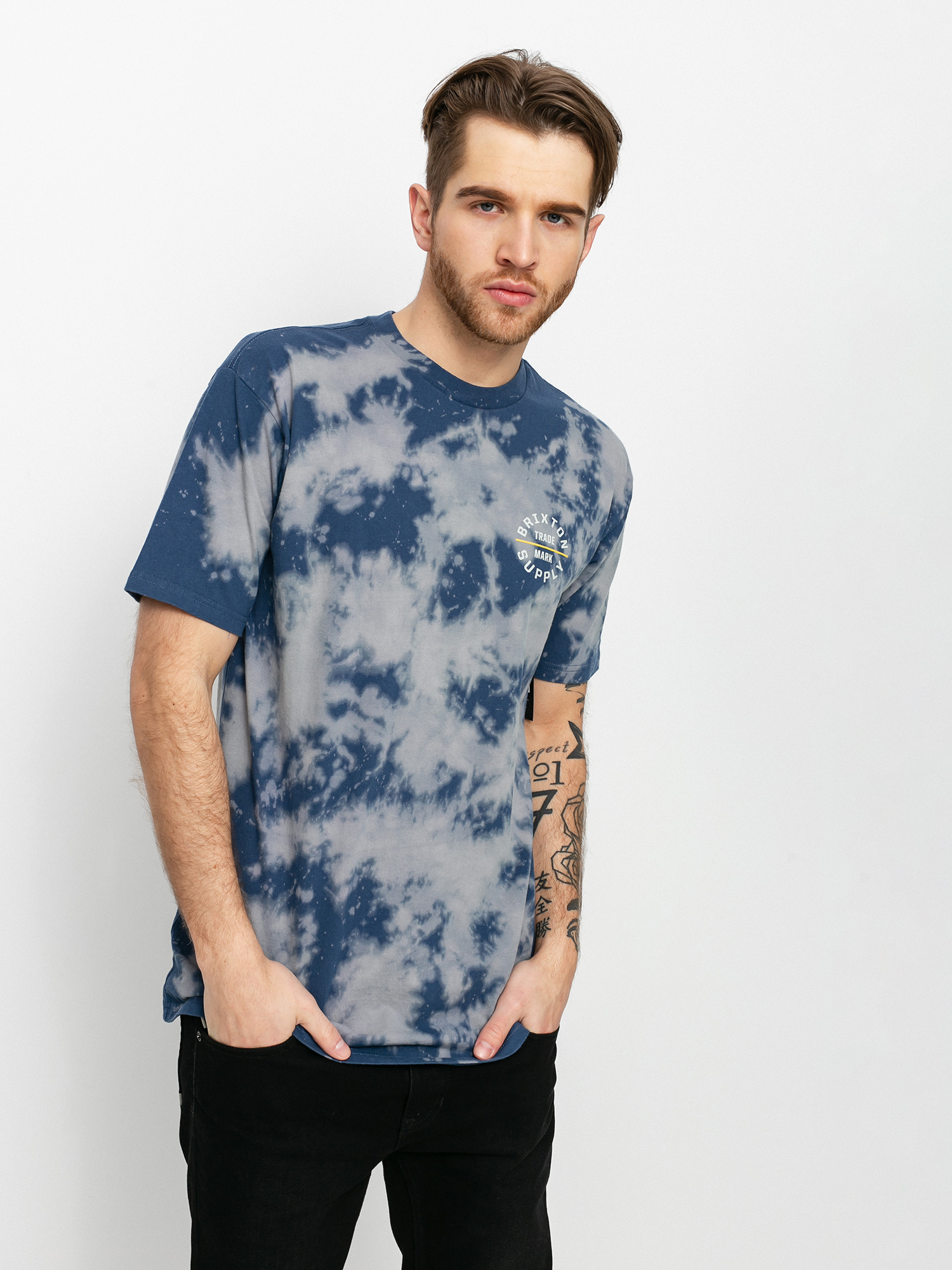 T-shirt Brixton Oath V Stt (joe blue sun wash)