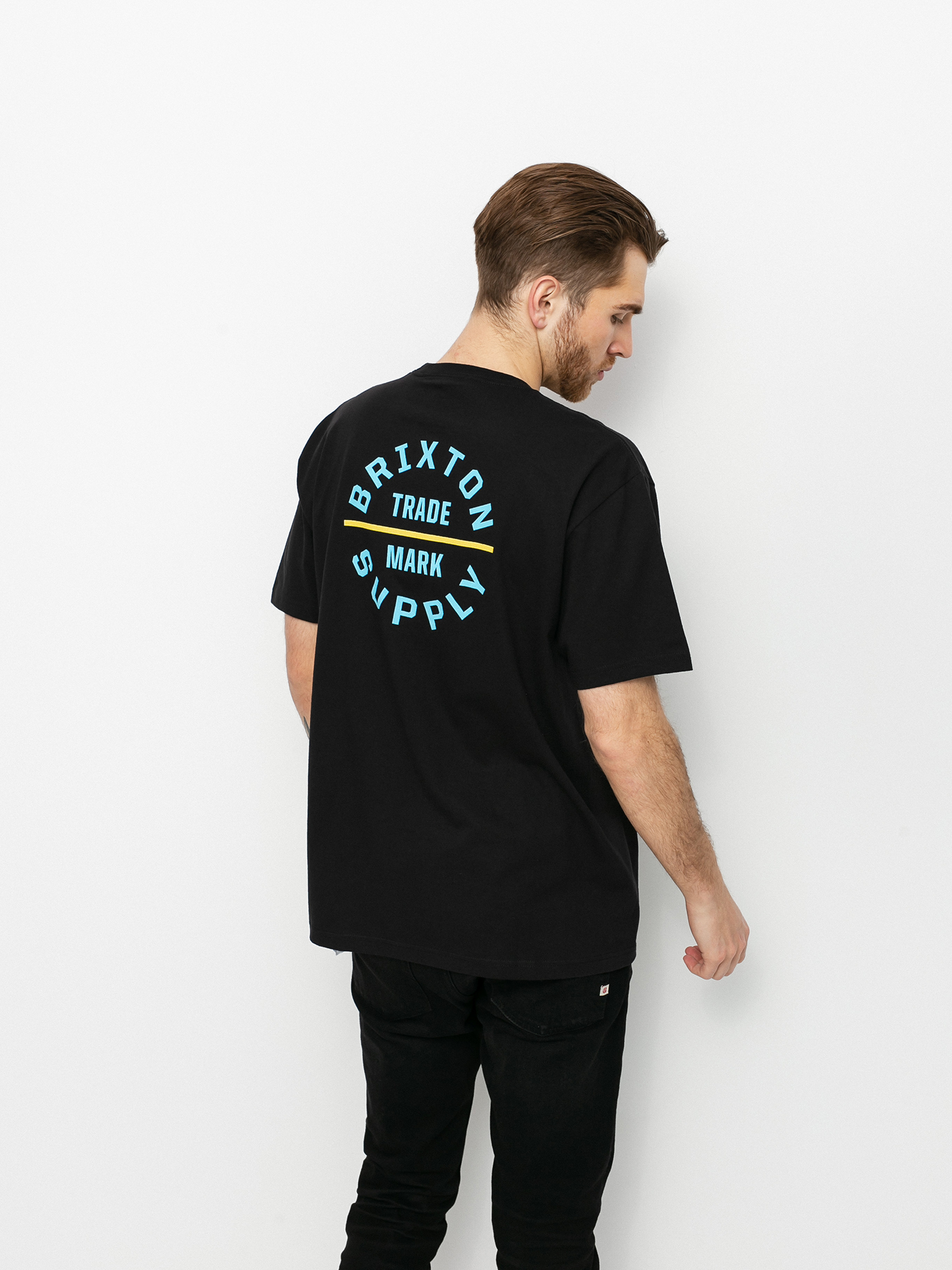 T-shirt Brixton Oath V Stt (black/light blue)