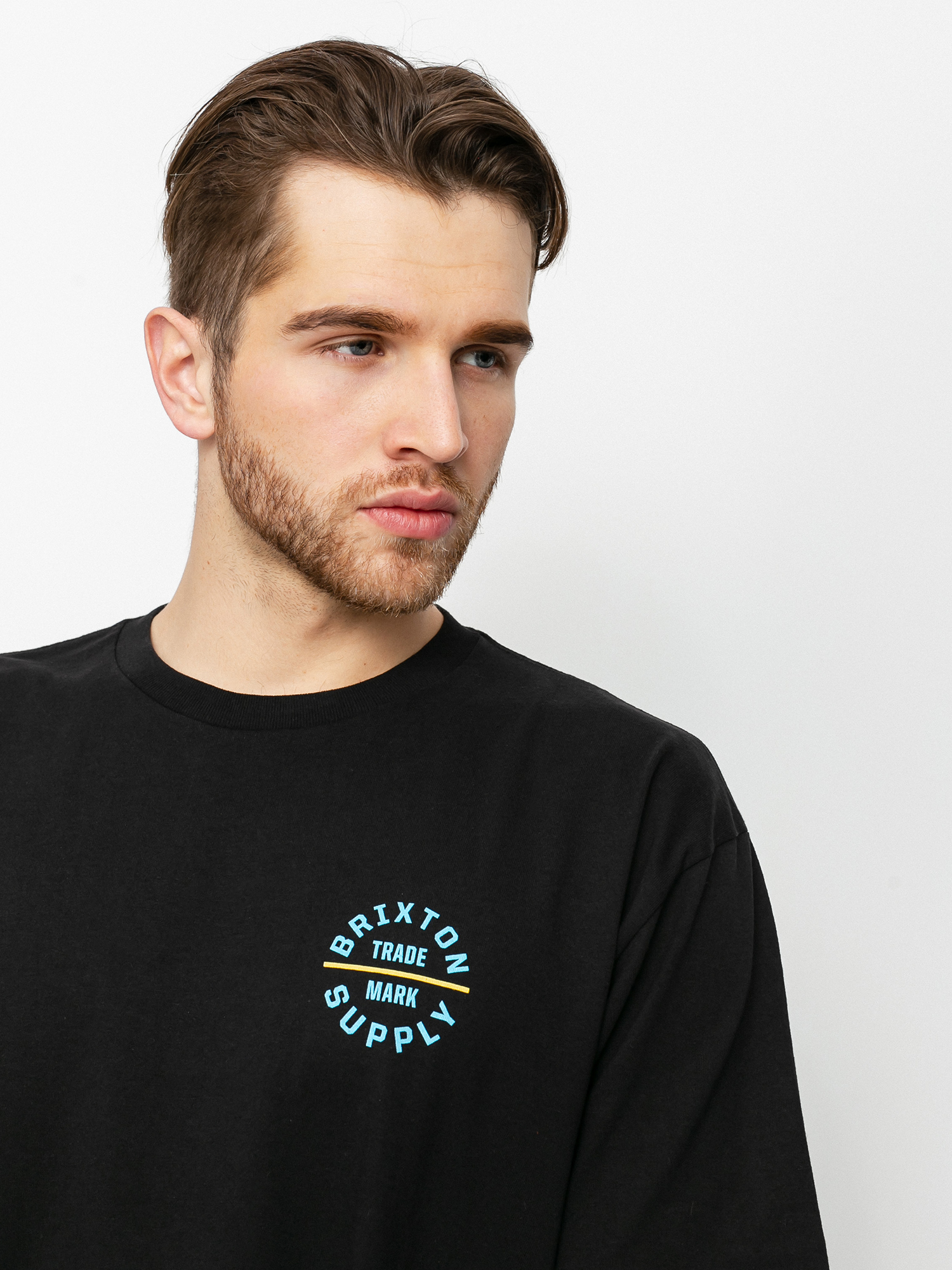 T-shirt Brixton Oath V Stt (black/light blue)