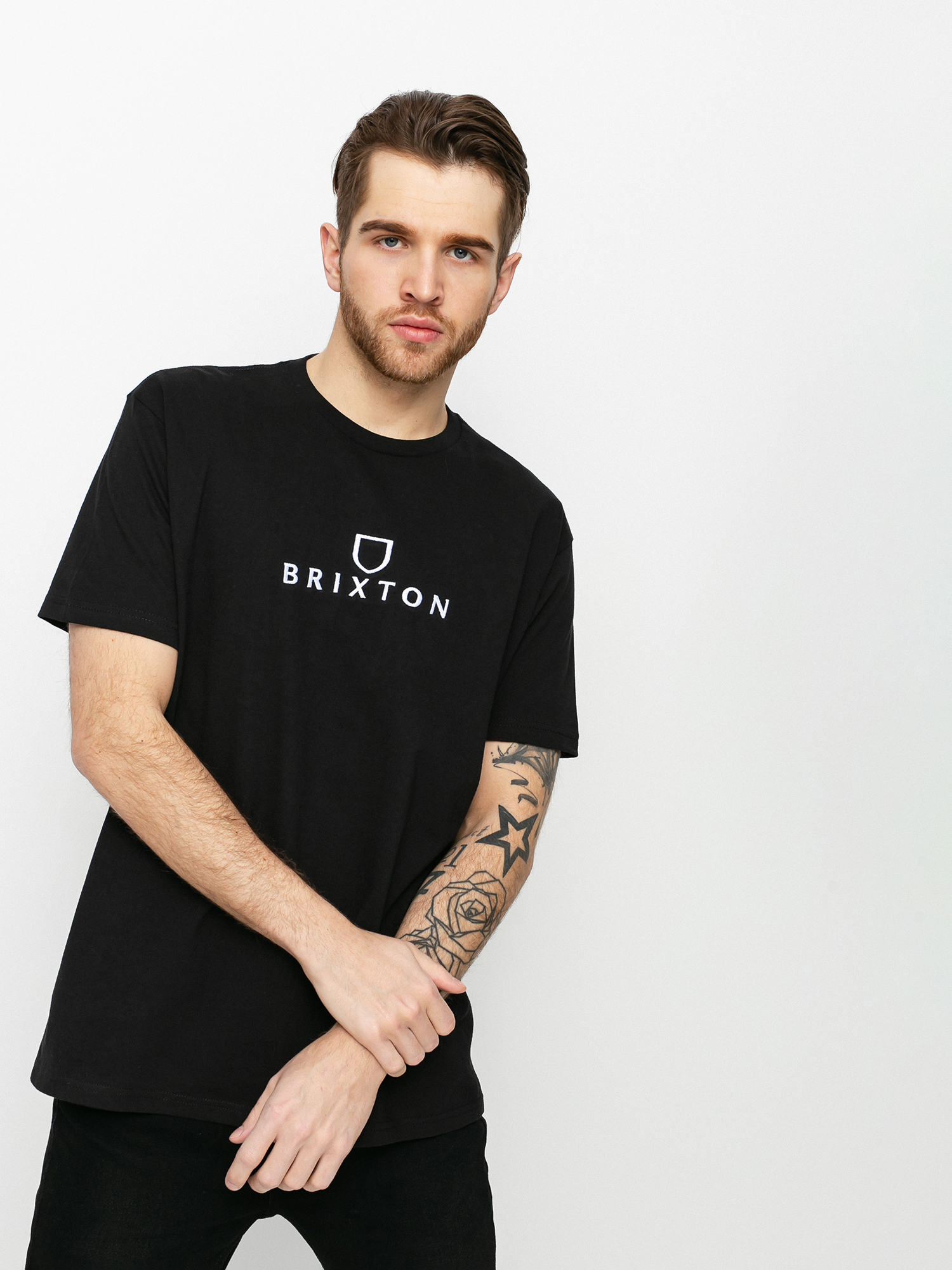 T-shirt Brixton Alpha Thread Stt (black/vanilla)