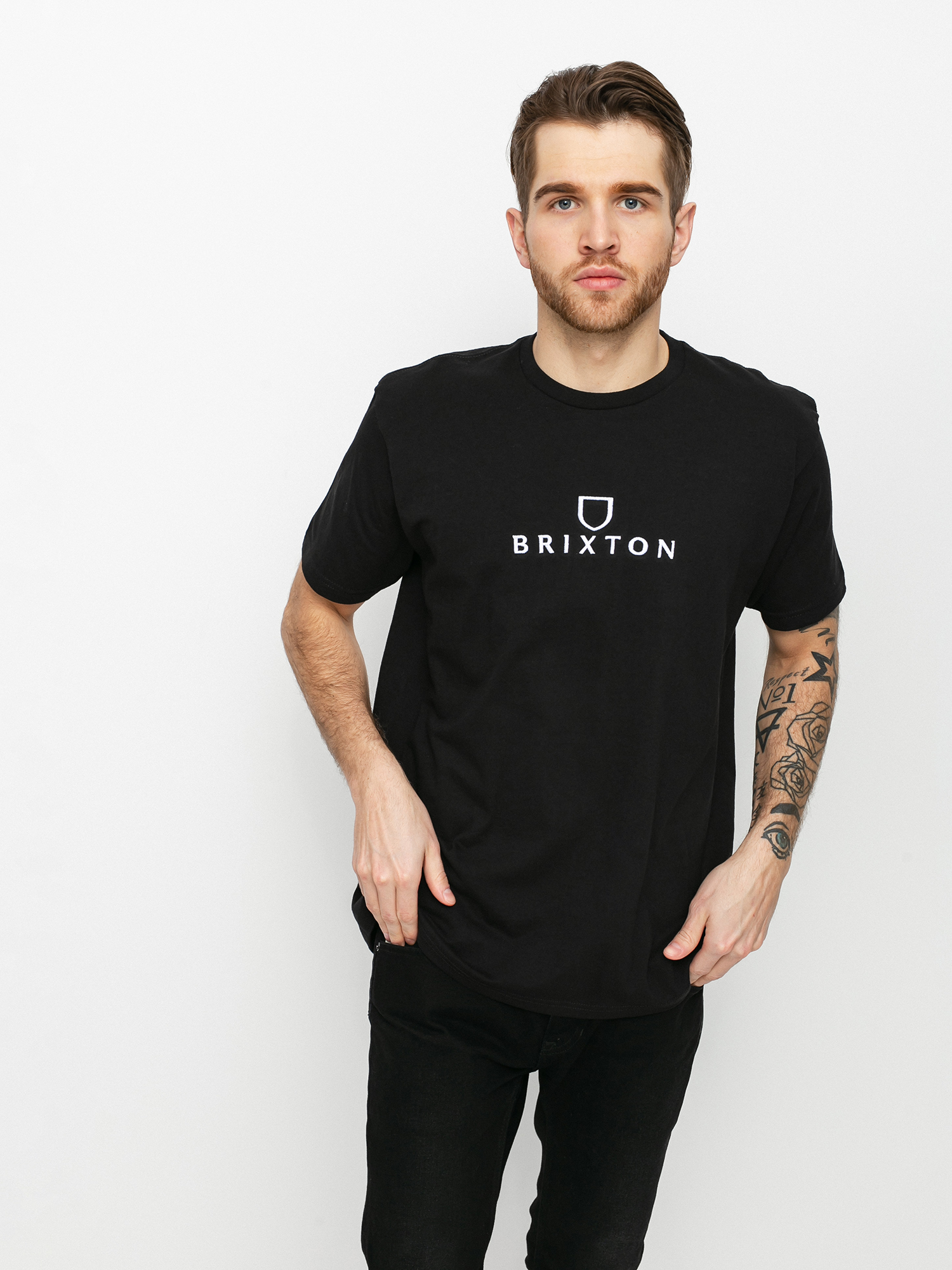 T-shirt Brixton Alpha Thread Stt (black/vanilla)