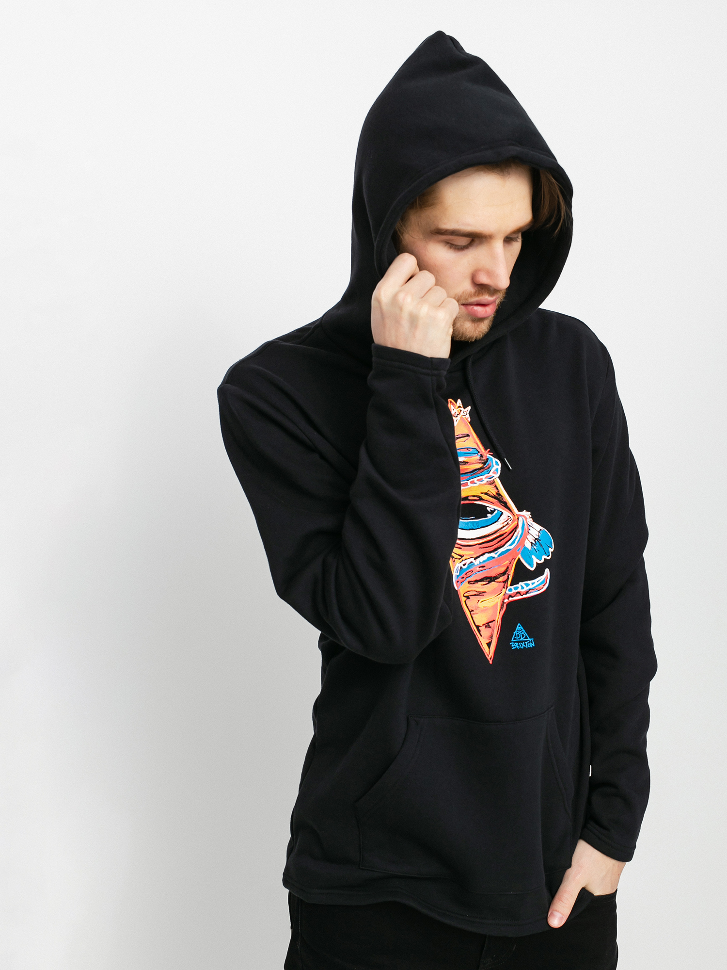 Bluza z kapturem Brixton Bb Bohemian HD (black)