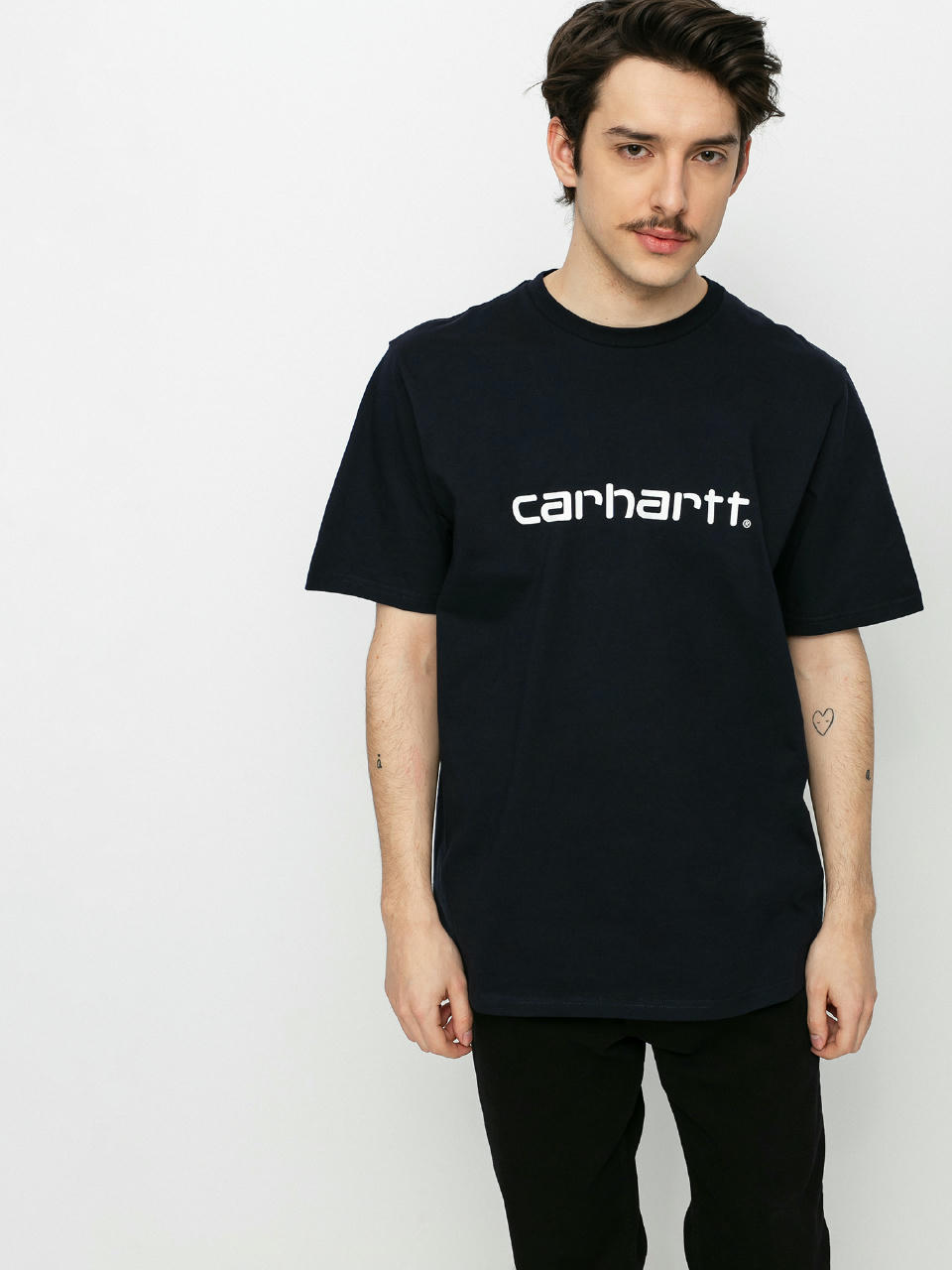 T-shirt Carhartt WIP Script (dark navy/white)