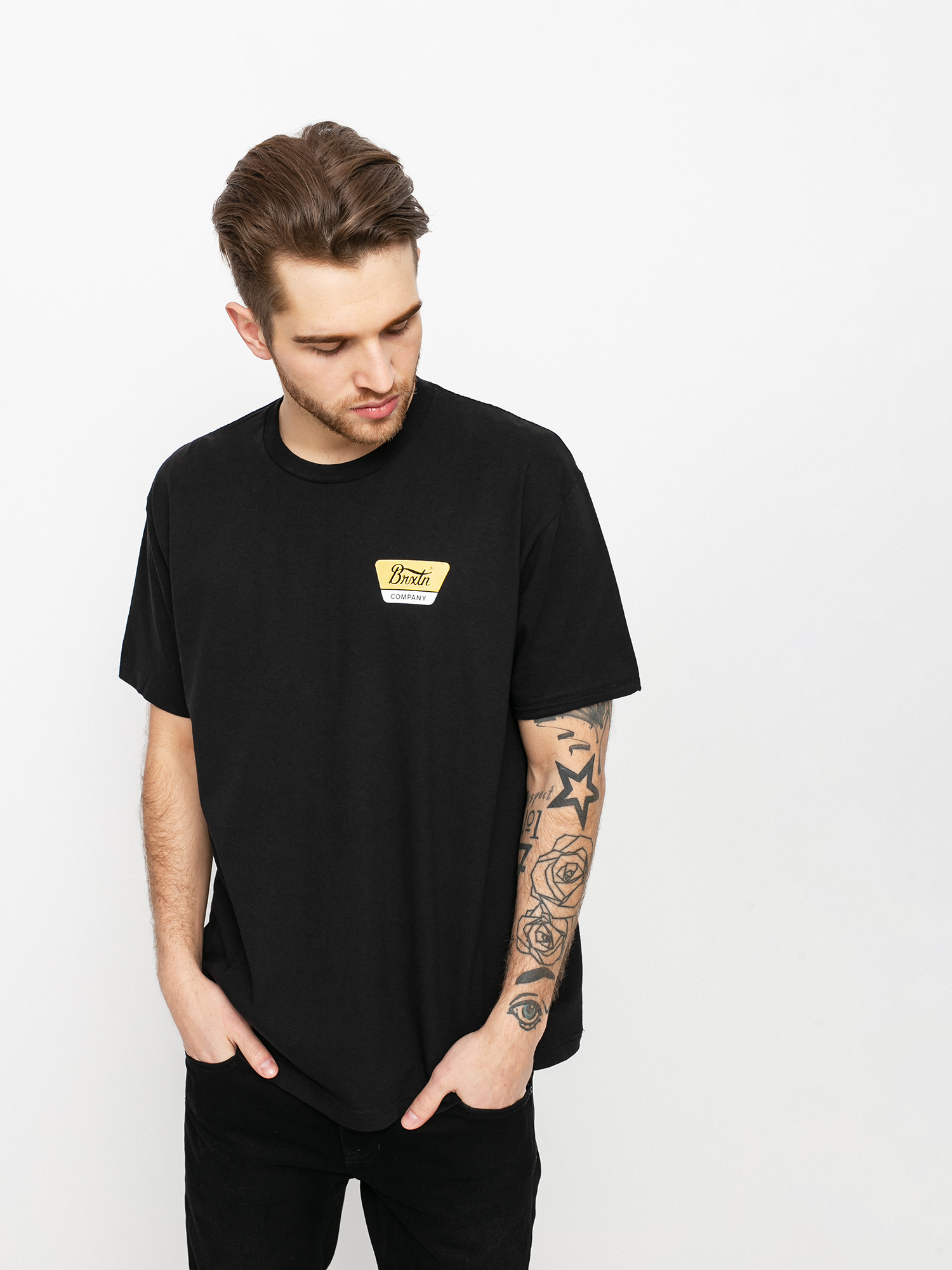 T-shirt Brixton Linwood Stt (black/yellow)