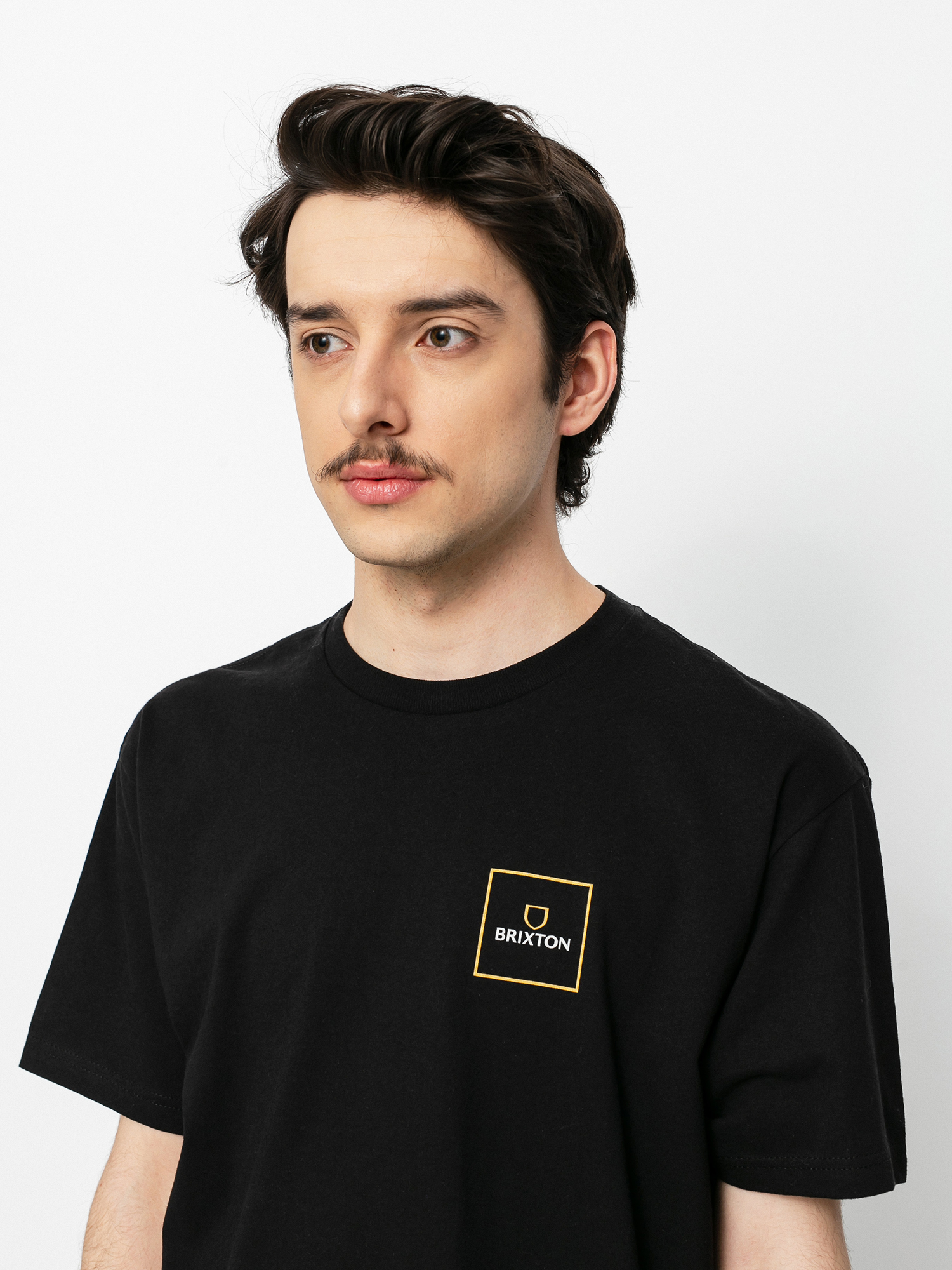 T-shirt Brixton Alpha Square Stt (black/lemon curry)