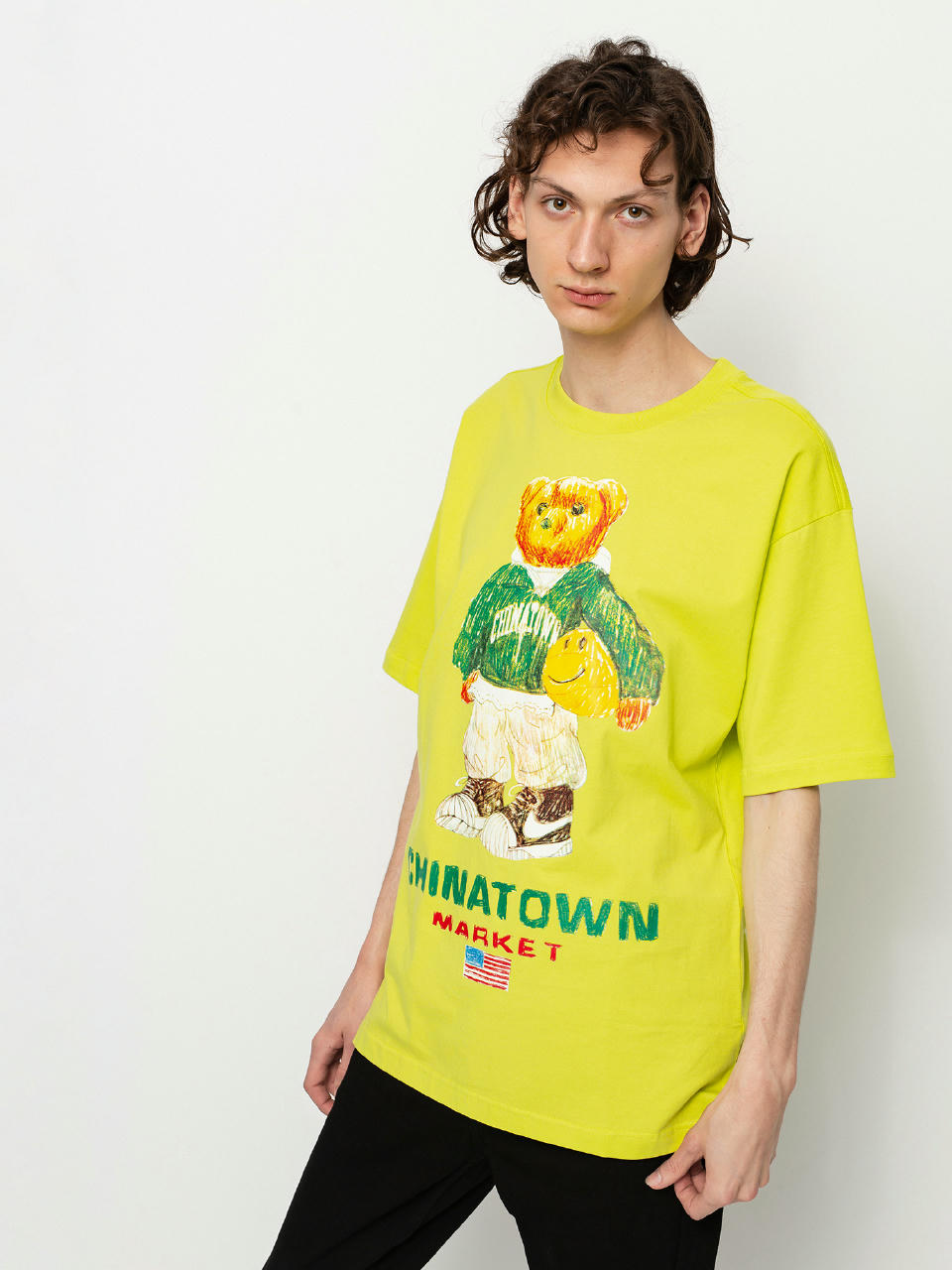 T-shirt Chinatown Market Smiley Sketch Basketball Bear (yellow)