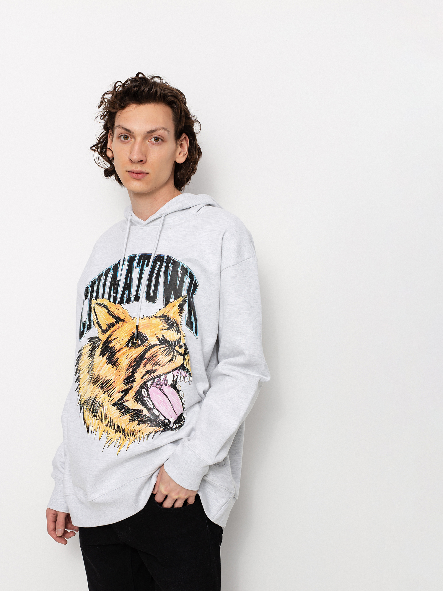 Bluza z kapturem Chinatown Market Beware Sketch HD (ash gray)