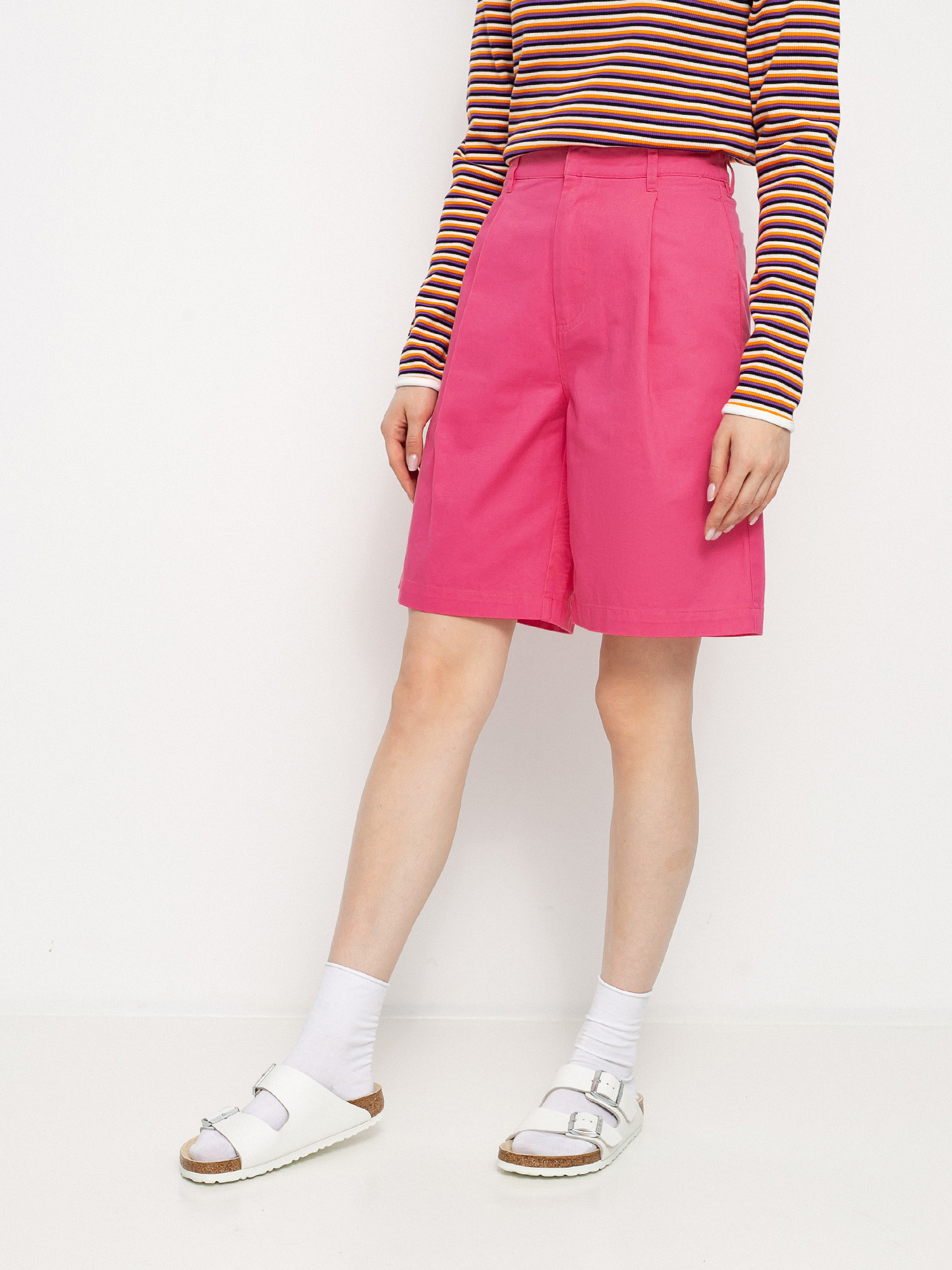 Къси панталони Stussy Lee Baggy Wmn (hot pink)