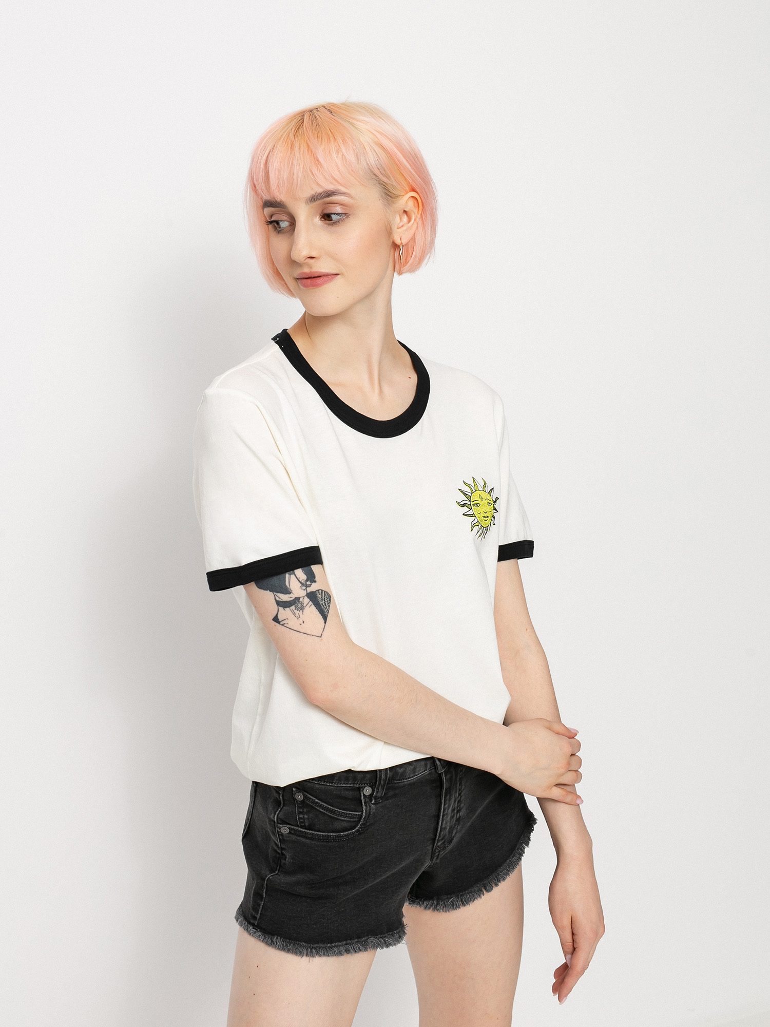 T-shirt Volcom Ozzy Ringer Wmn (star white)