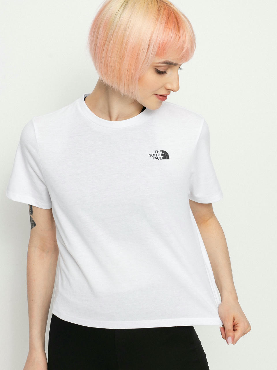 T-shirt The North Face Foundation Crop Wmn (tnf white heather)