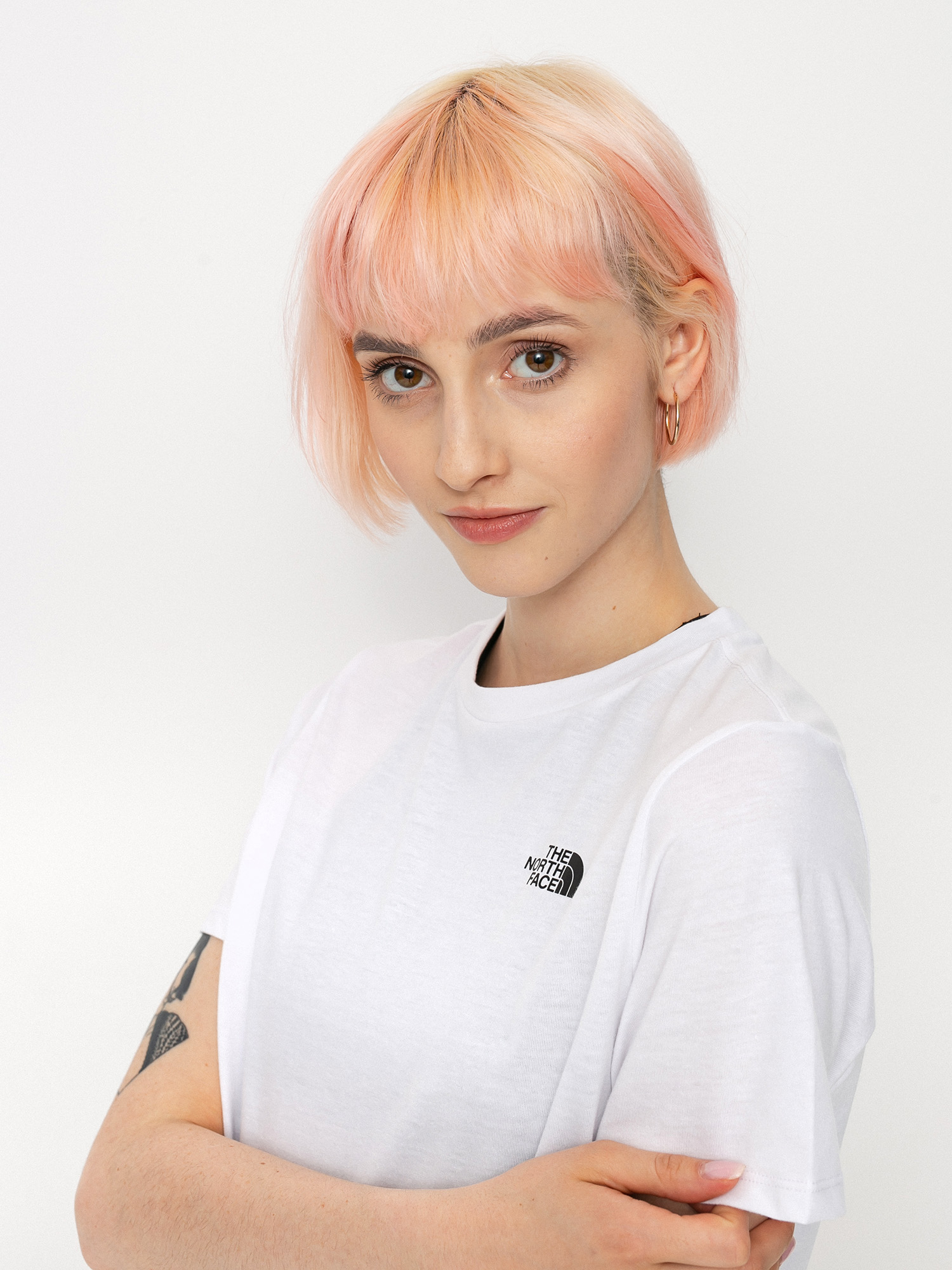 T-shirt The North Face Foundation Crop Wmn (tnf white heather)