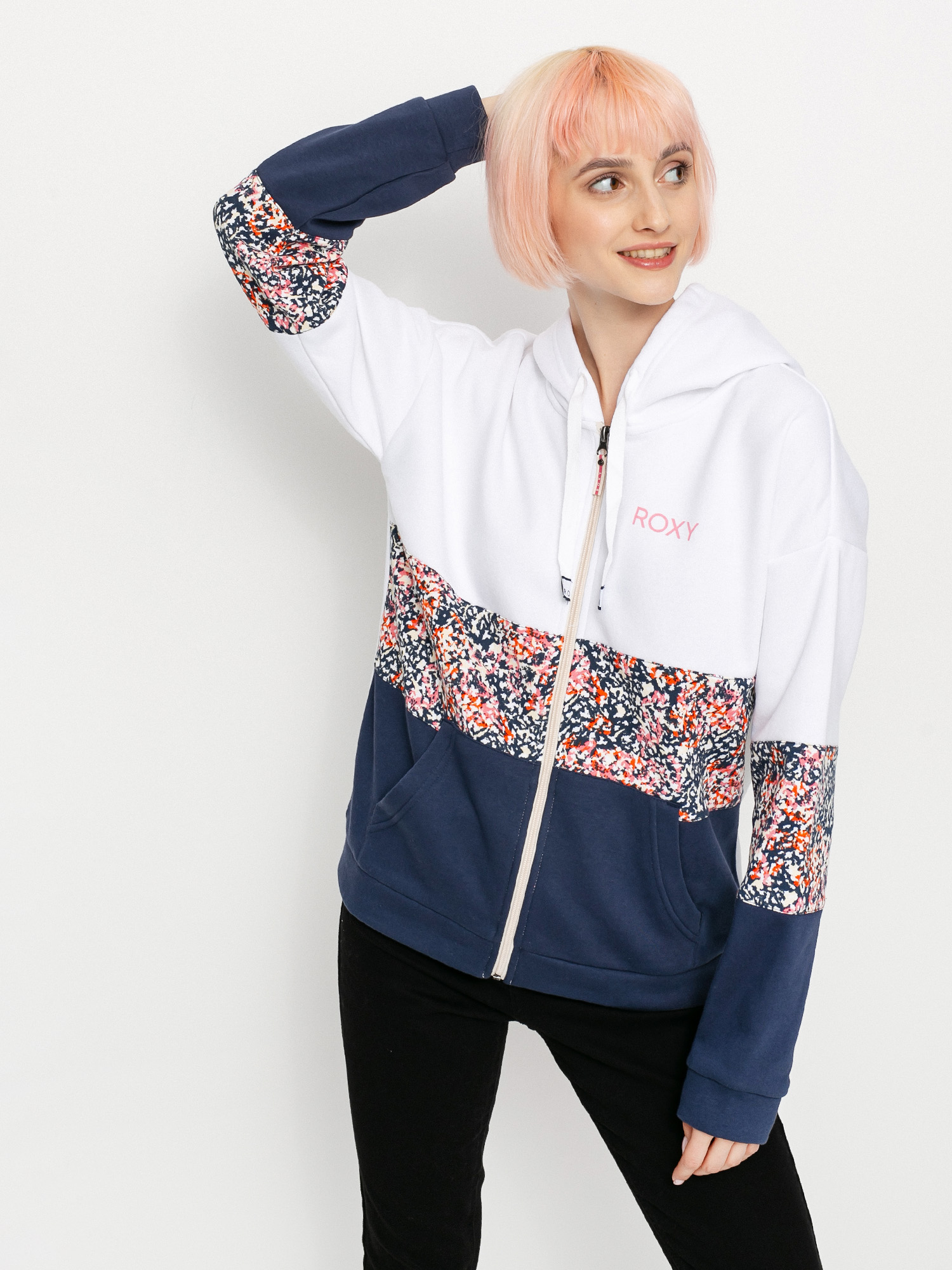 Bluza z kapturem Roxy Pass The Mic ZHD Wmn (mood indigo mindo)