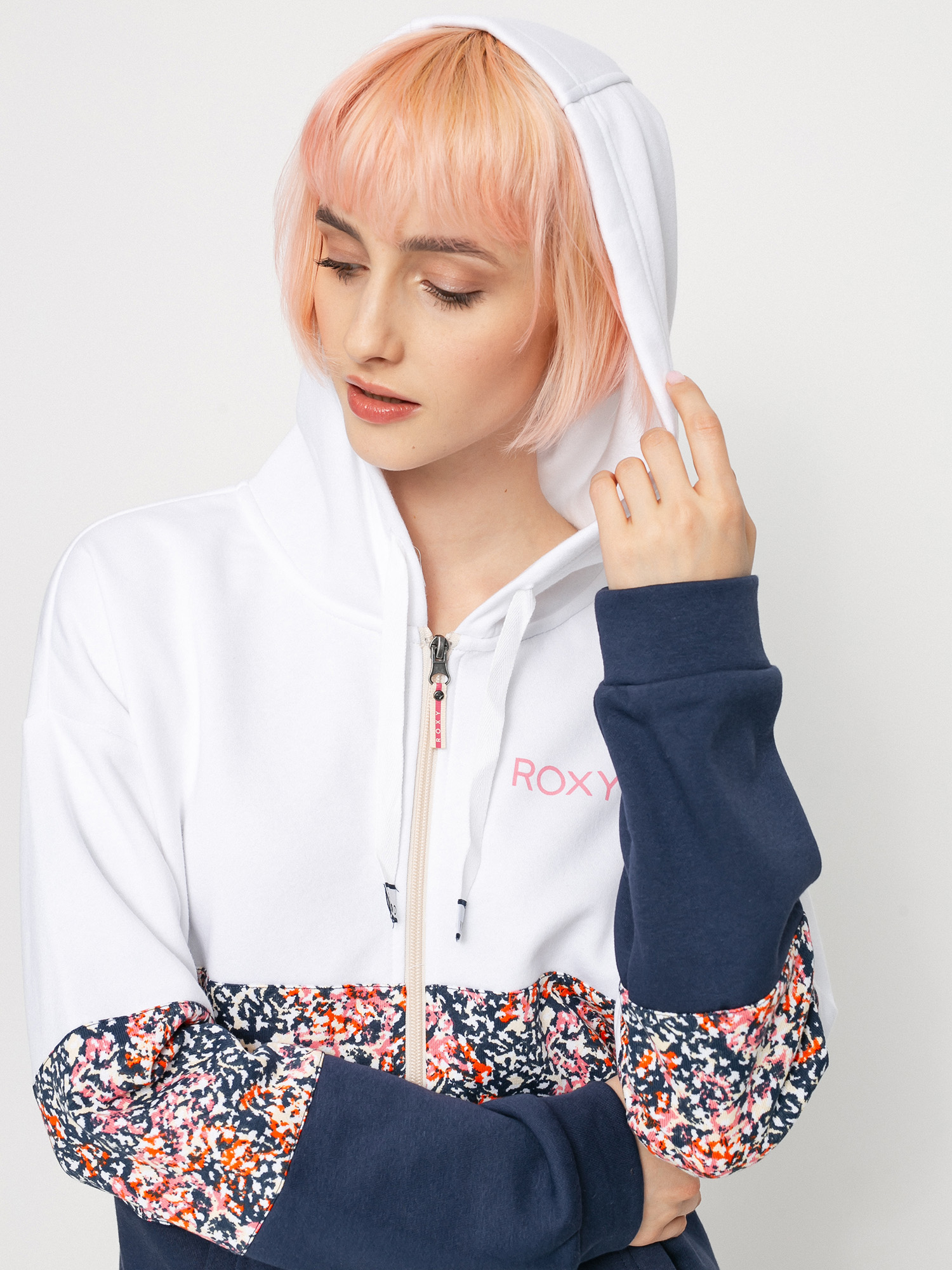 Bluza z kapturem Roxy Pass The Mic ZHD Wmn (mood indigo mindo)