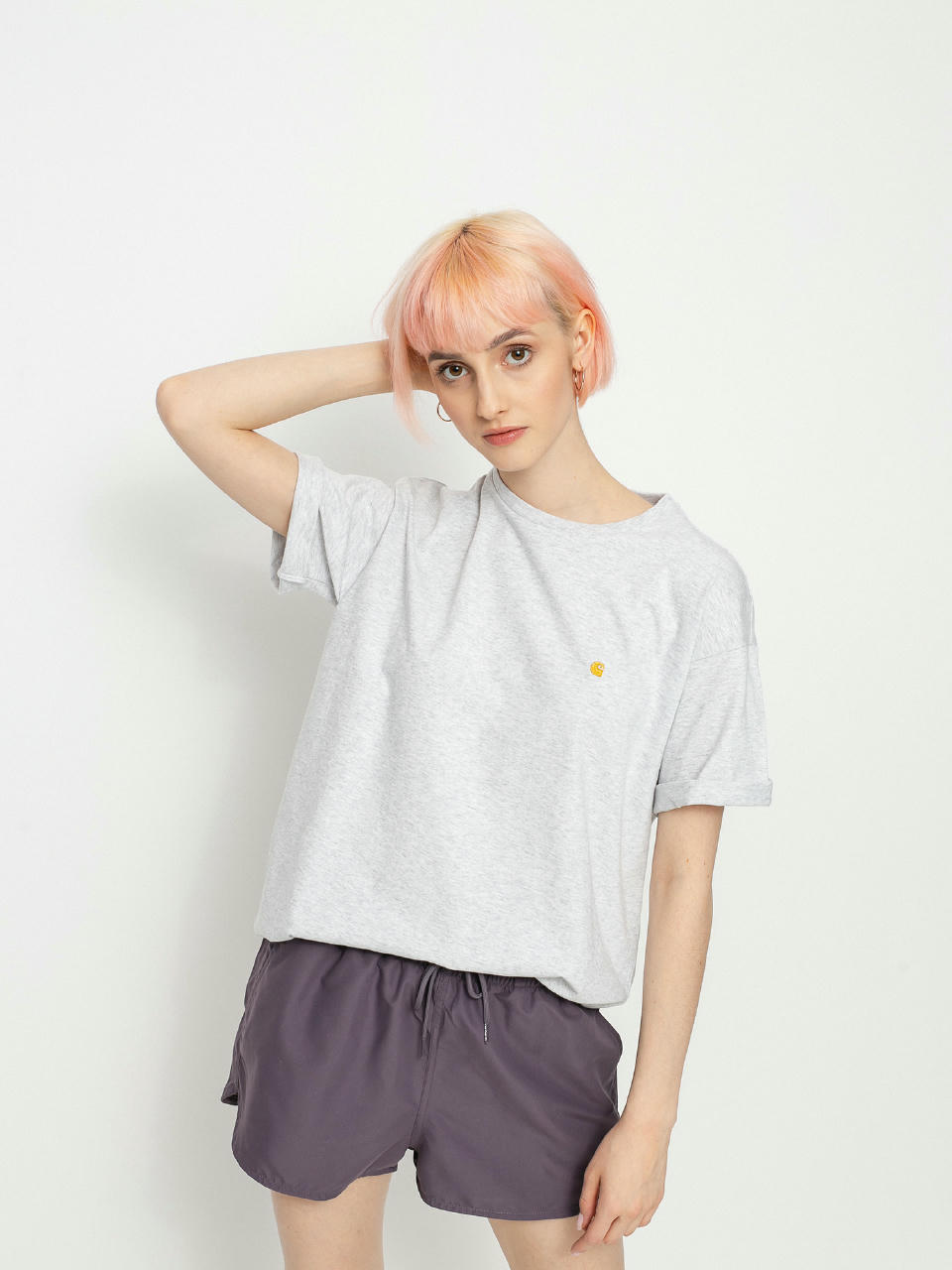 T-shirt Carhartt WIP Chase Wmn (ash heather/gold)