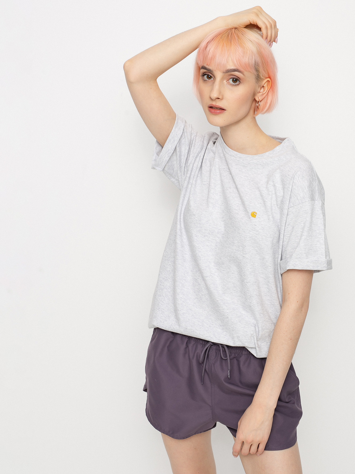 T-shirt Carhartt WIP Chase Wmn (ash heather/gold)