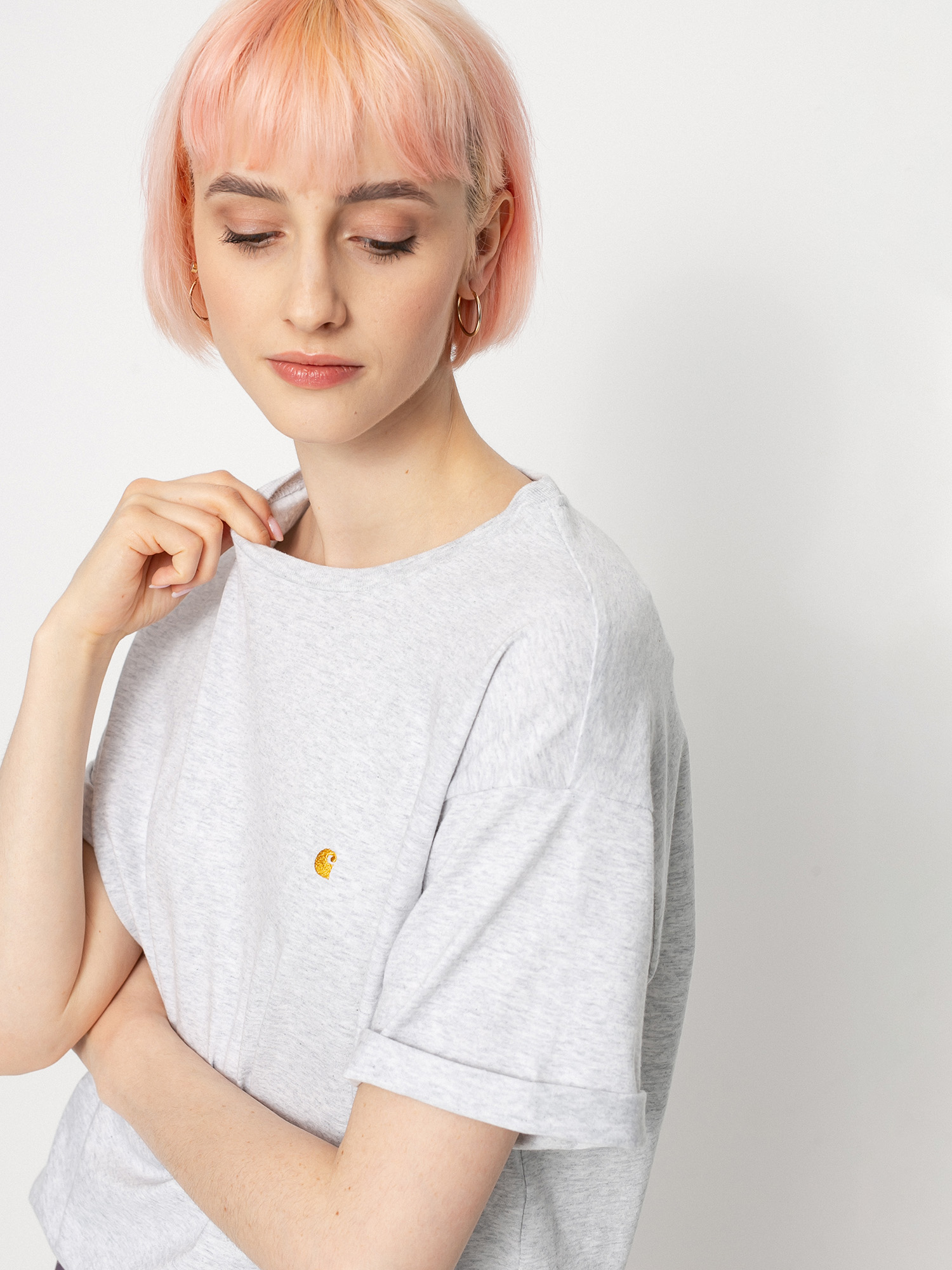T-shirt Carhartt WIP Chase Wmn (ash heather/gold)