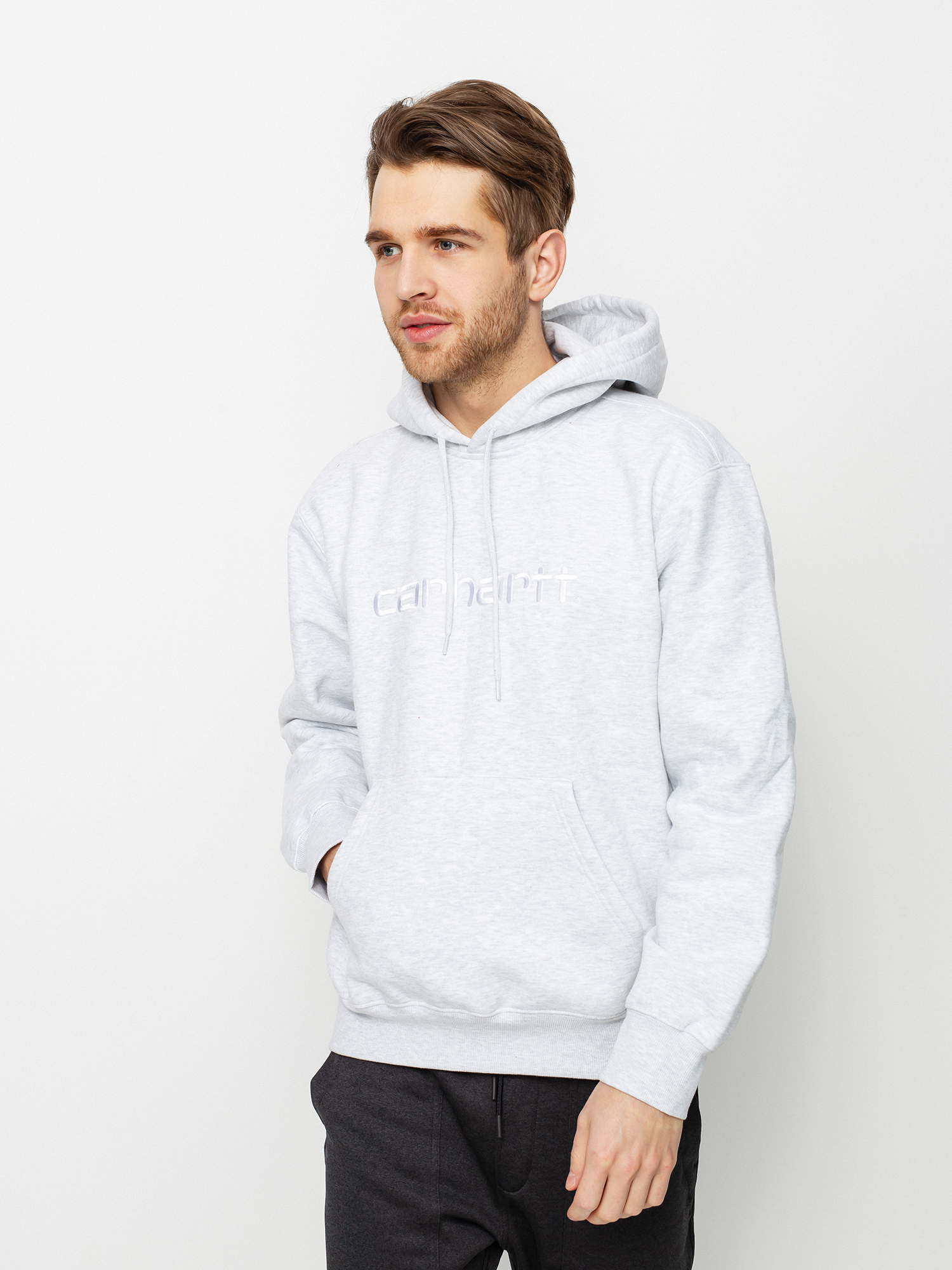 Bluza z kapturem Carhartt WIP Sweat HD (ash heather/white)