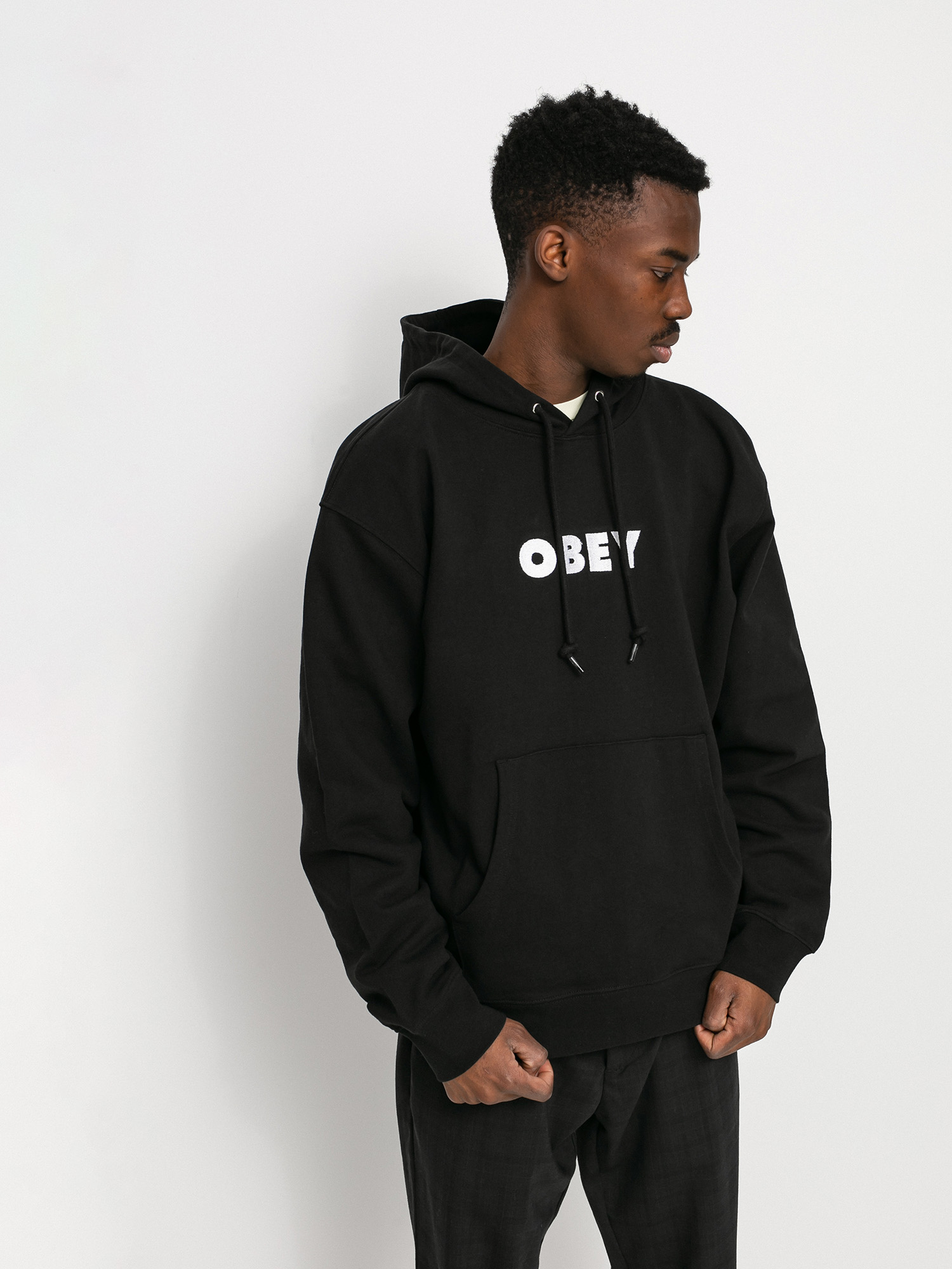 Bluza z kapturem OBEY Logo HD (black)