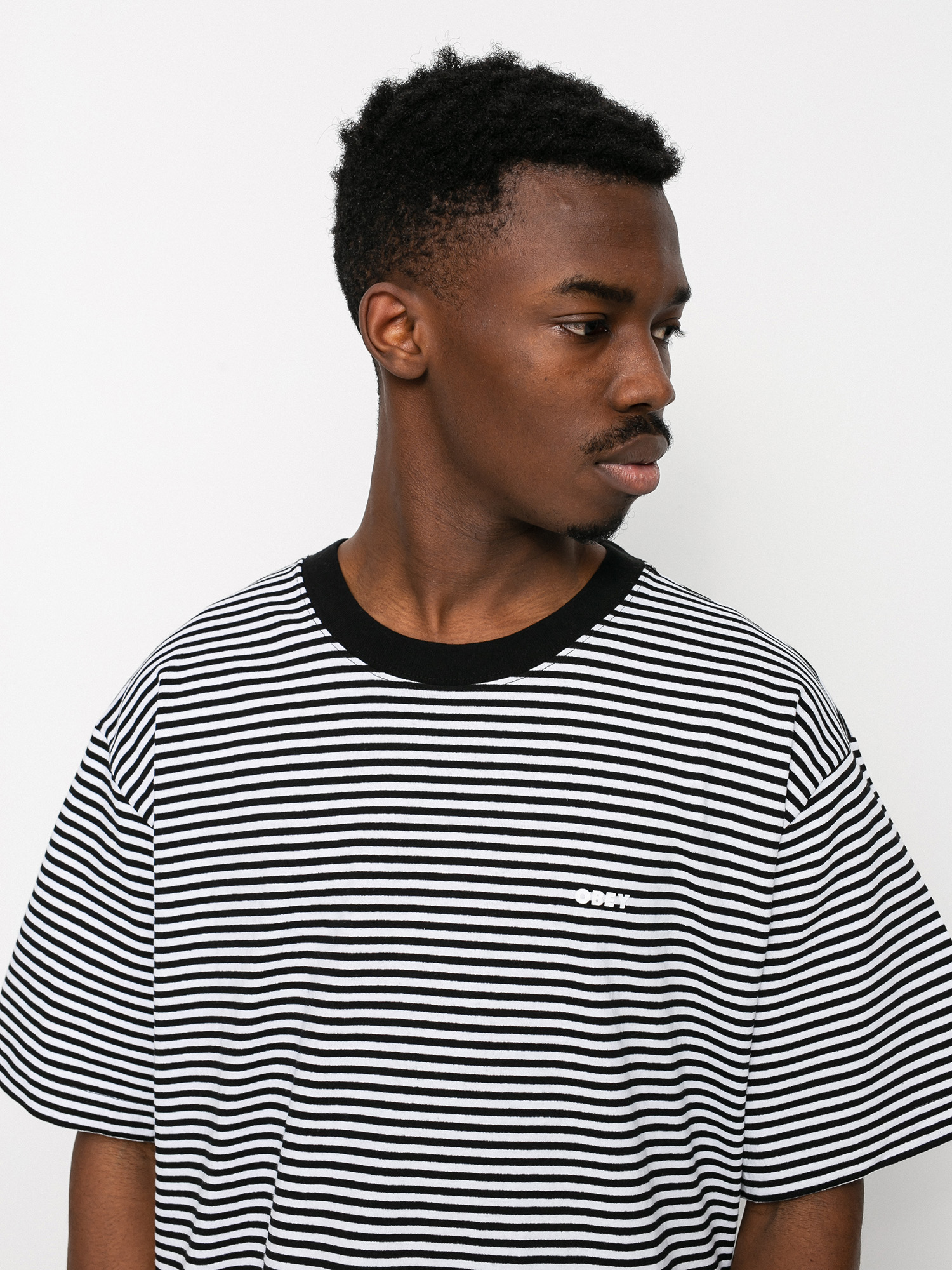 T-shirt OBEY Ideals Organic Stripe (black multi)