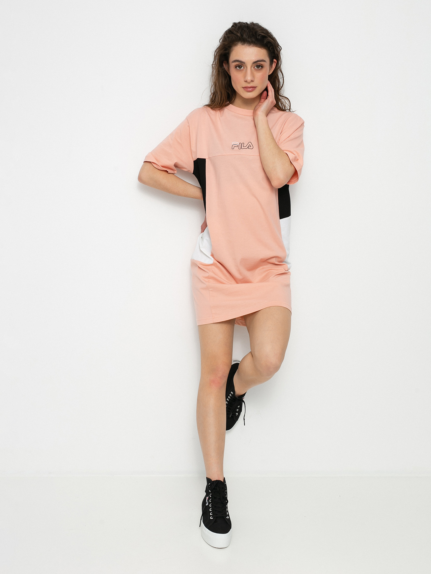 Sukienka Fila Jadyn Blocked Wmn (coral cloud/black bright/white)