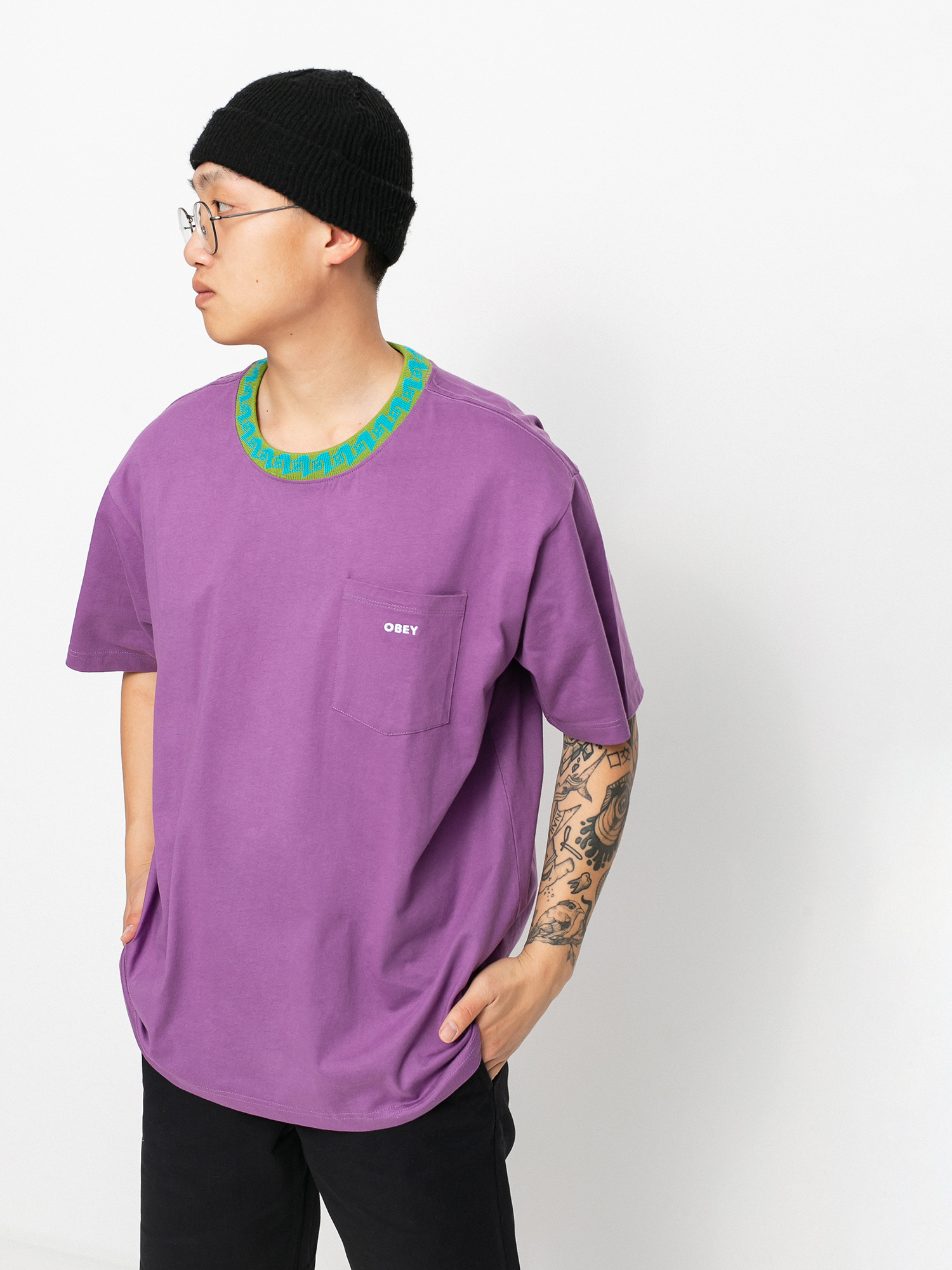 T-shirt OBEY Plona Pocket (purple nitro)