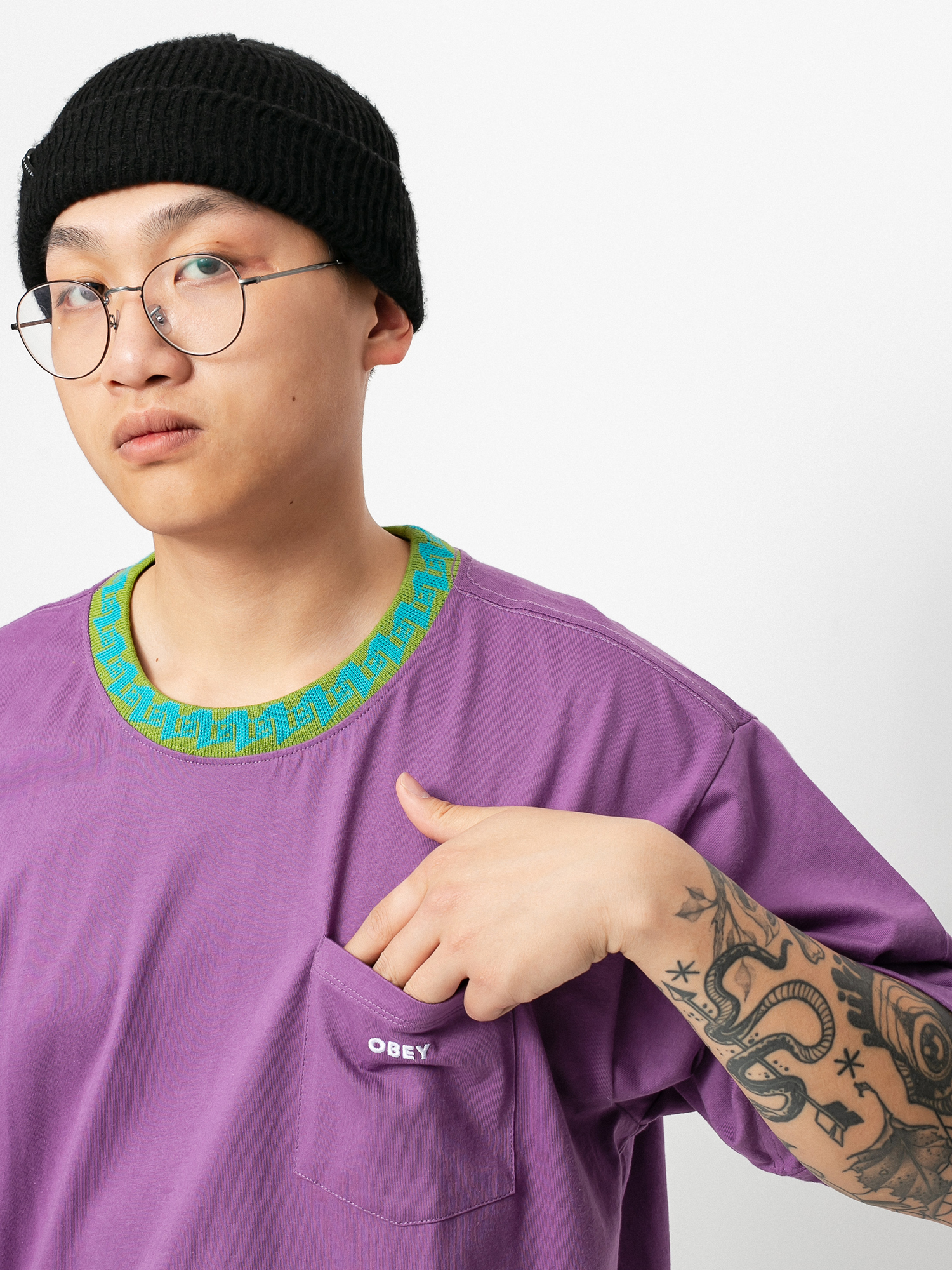T-shirt OBEY Plona Pocket (purple nitro)